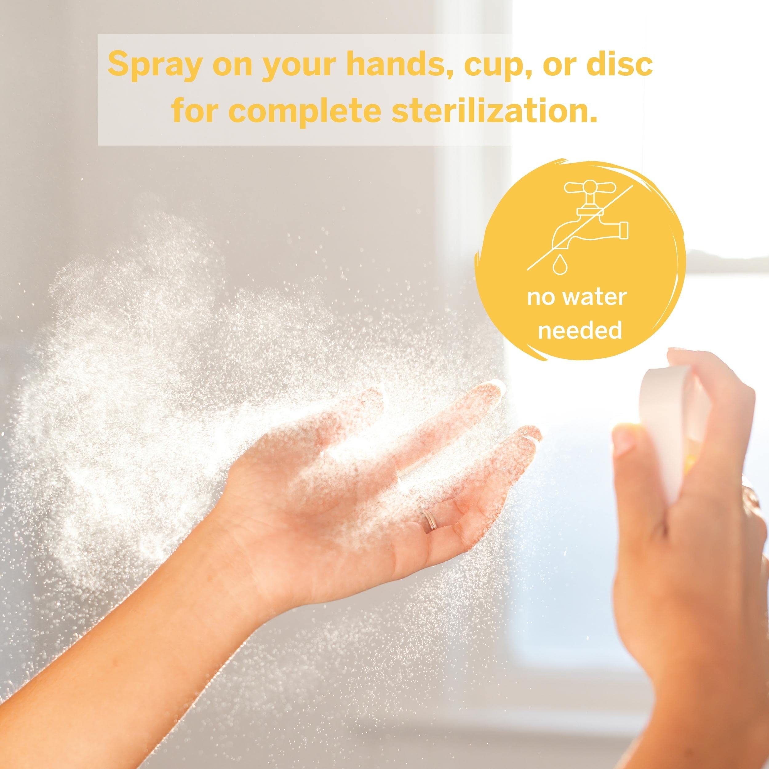 Pixie Sterilizer Spray for Menstrual Cups - Complete Sterilization in Just A Quick Spray - 100% Hypoallergenic