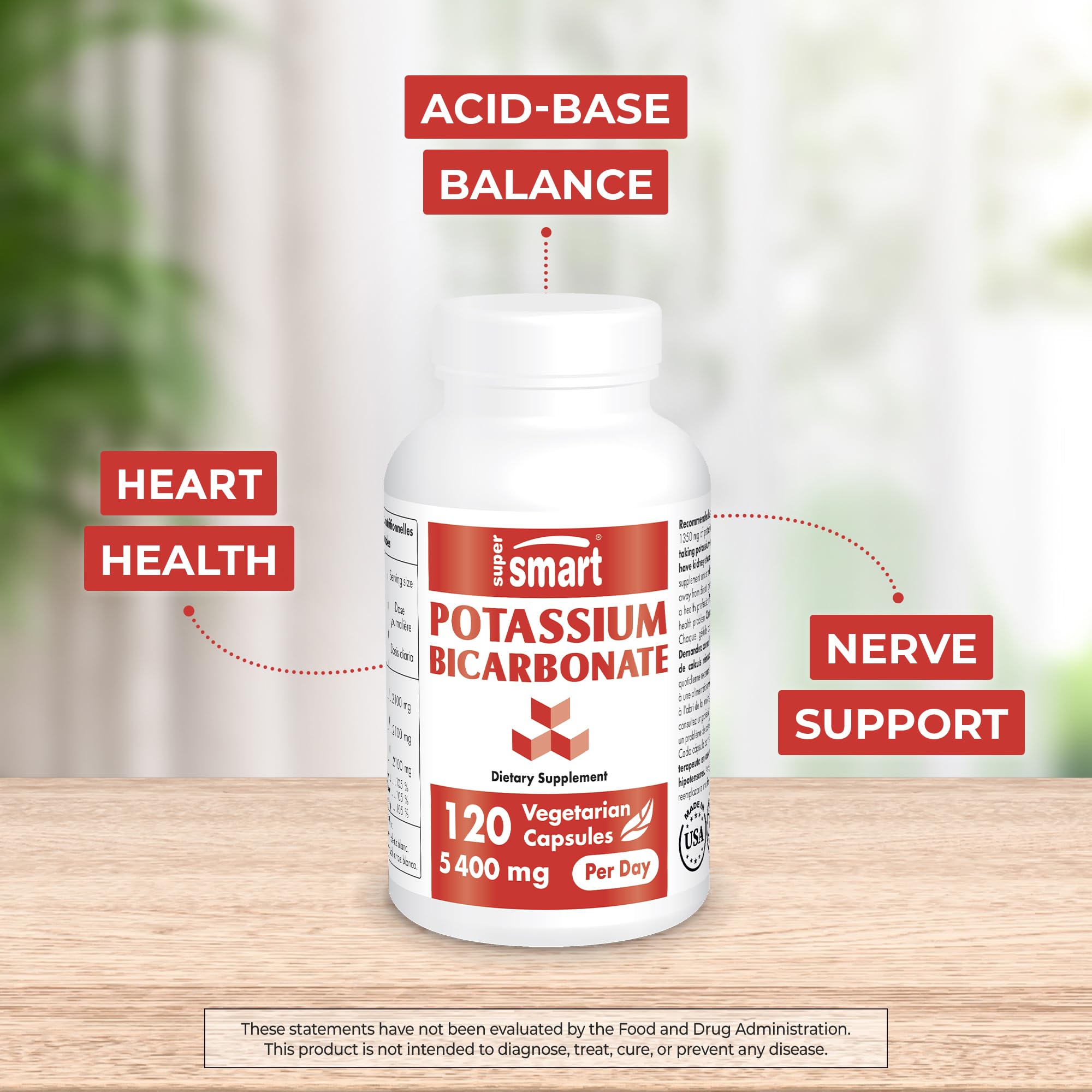 Supersmart - Potassium Bicarbonate 5400mg per Day (High Dose) - Electrolyte Mineral