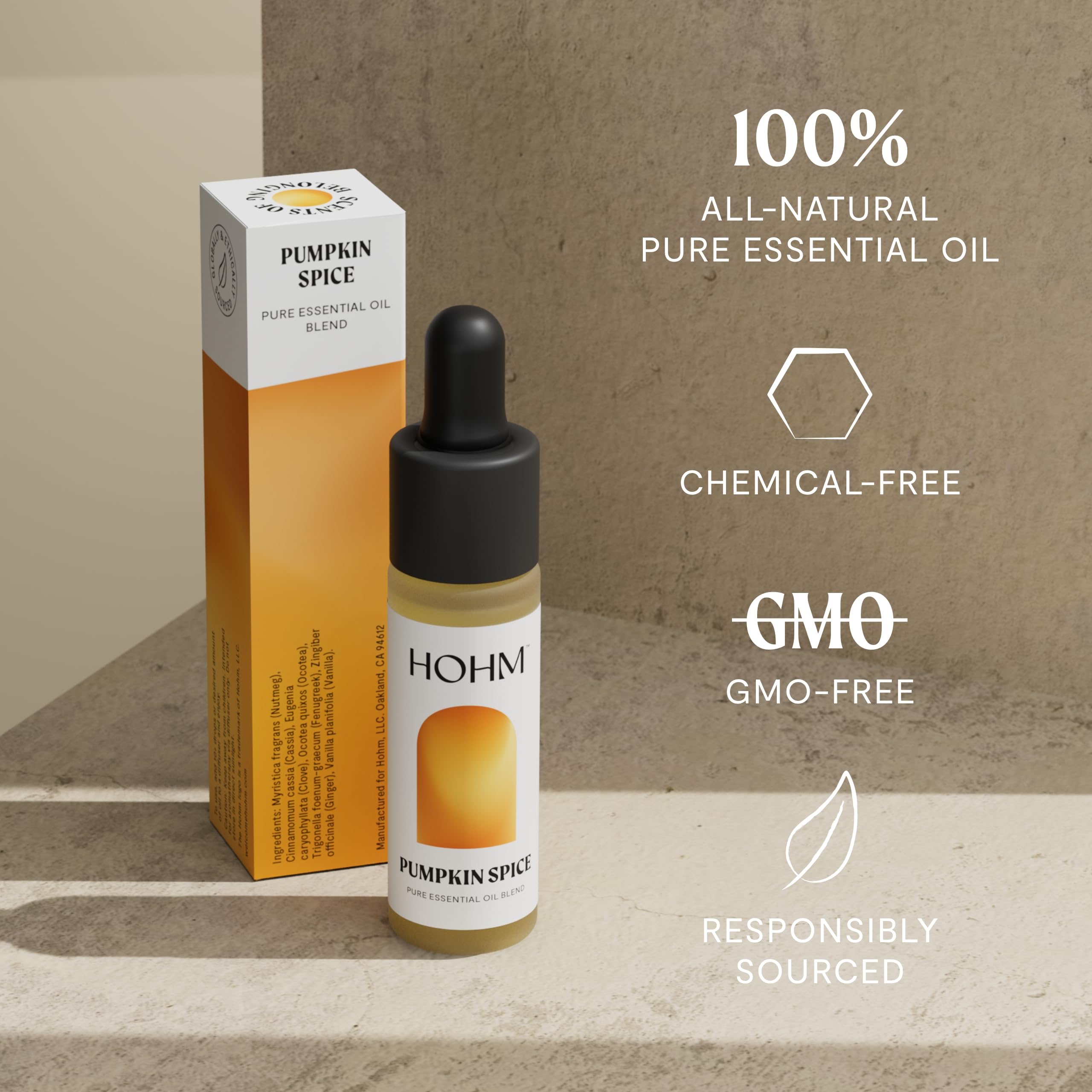 Hohm Pumpkin Spice Essential Oil Blend - Natural, Pure Essential Oil for Your Home Diffuser