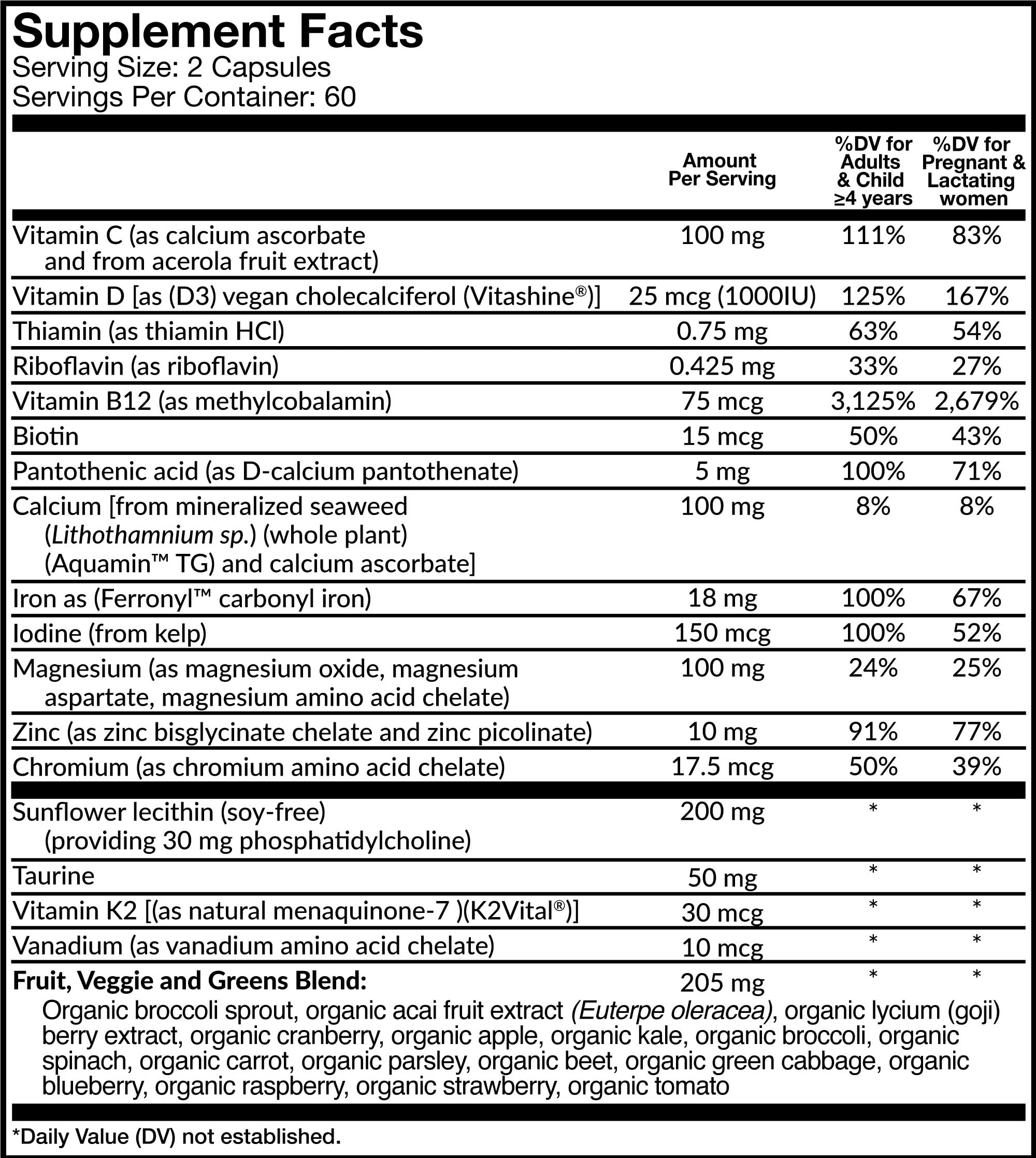 Dr. Fuhrman's Gentle Prenatal Multivitamin & Mineral Supplement with Iron - 120 capsules