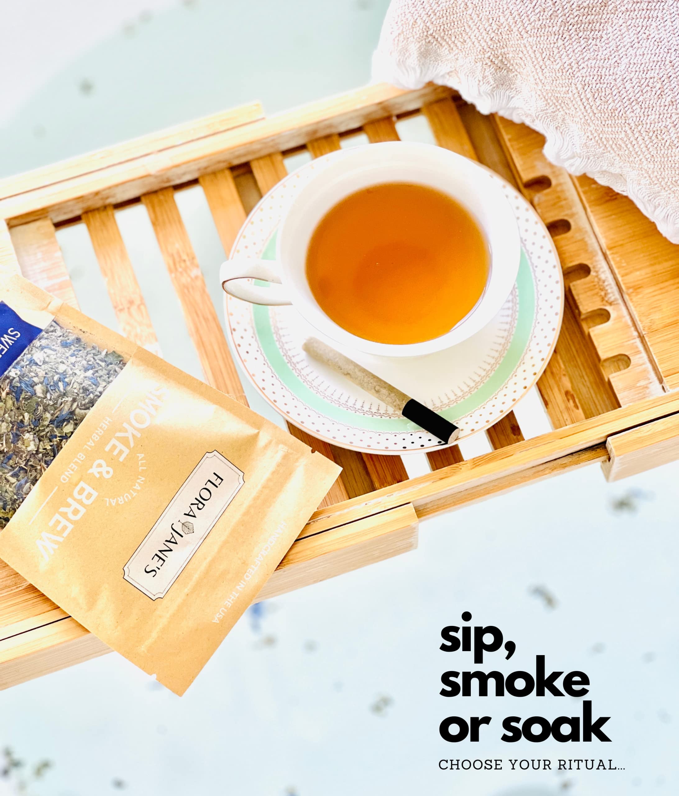 Smoke & Brew - Sweet Dreams Blend for Relaxation and Sleep - Caffiene Free Tea and Smoke Blend