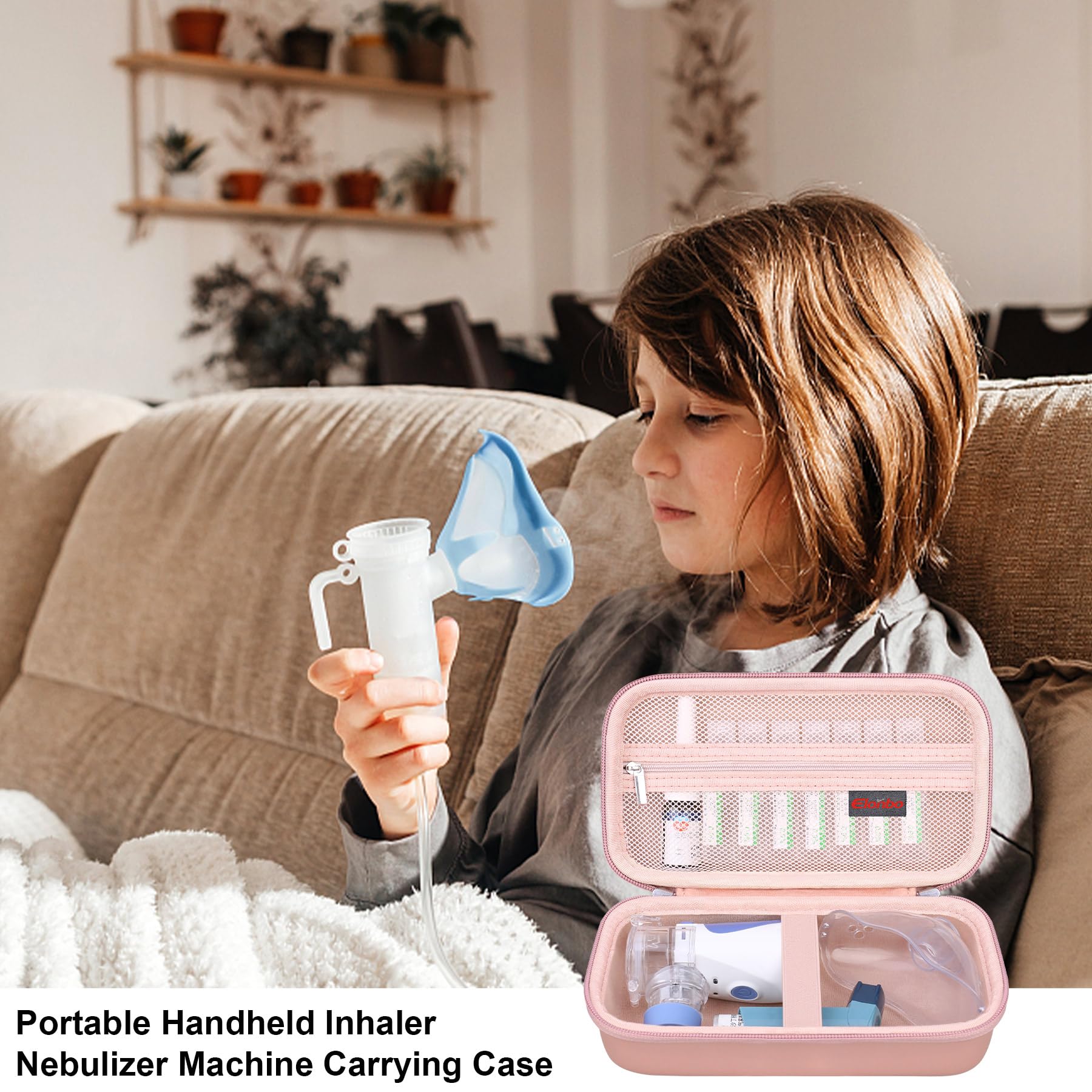 Elonbo Carrying Case Compatible with Portable Handheld Inhaler Nebulizer Machine