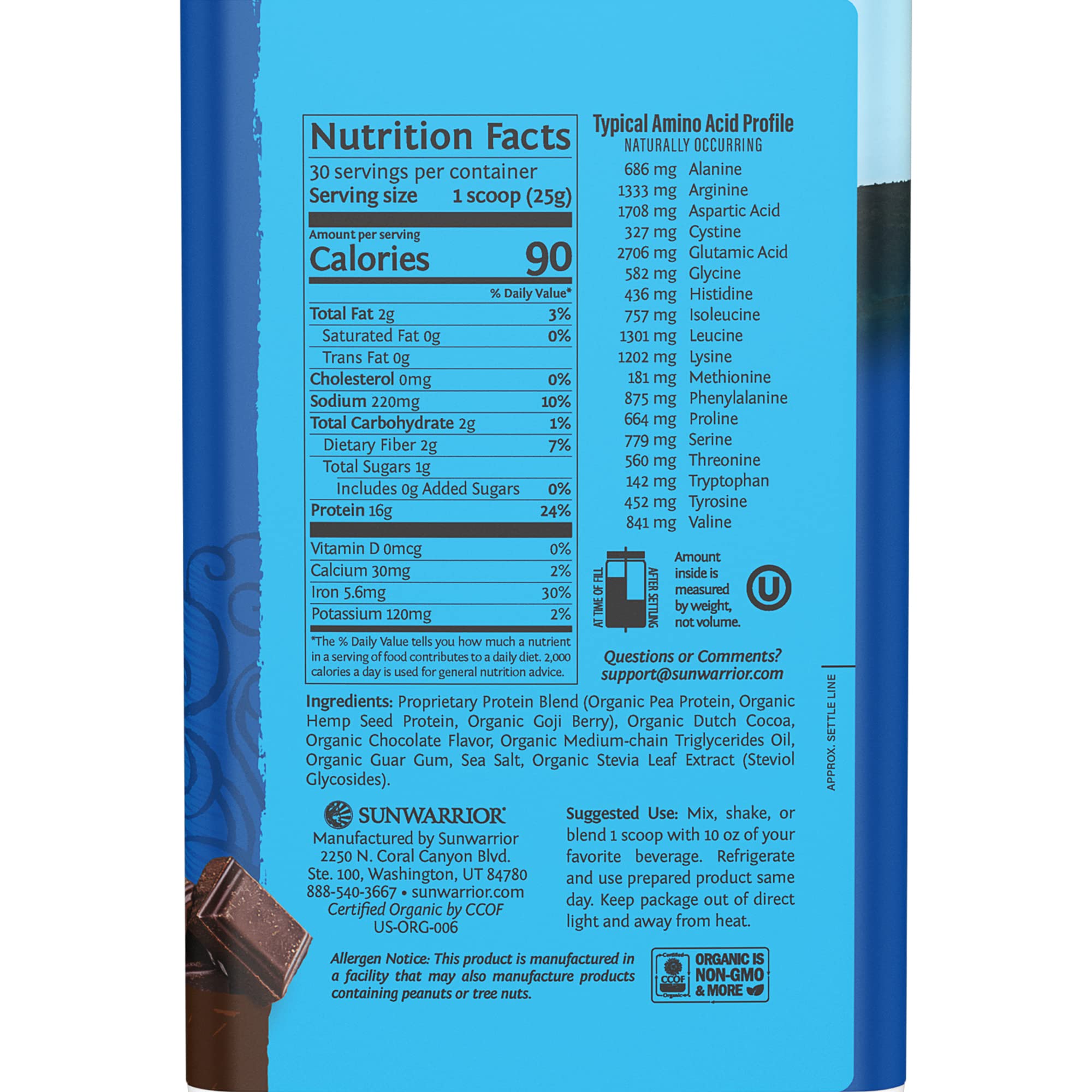 Vegan Organic Protein Powder Plant-based | BCAA Amino Acids Hemp Seed Soy