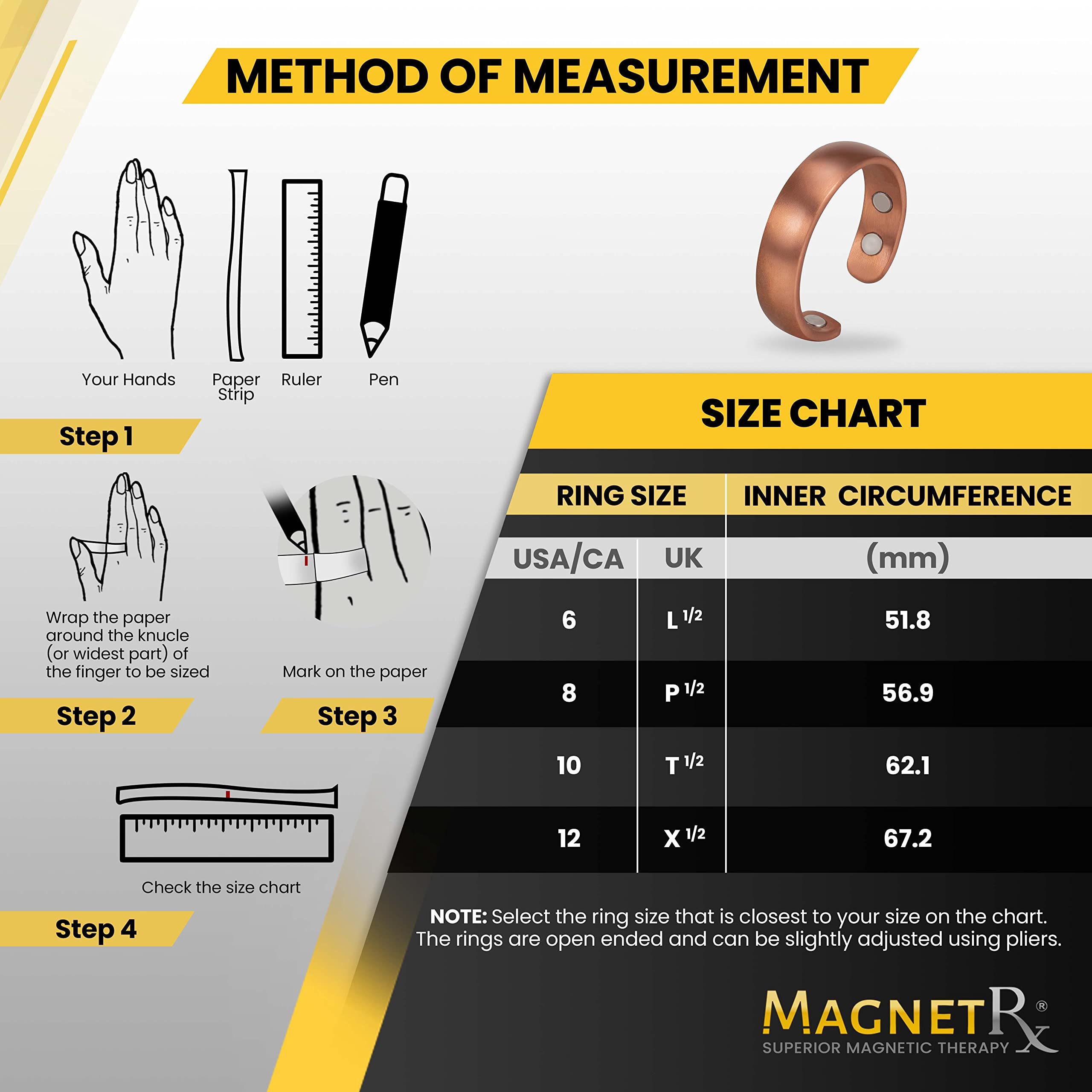 MagnetRX® Magnetic Copper Ring – Elegant Magnetic Rings – Copper Rings for Women & Men