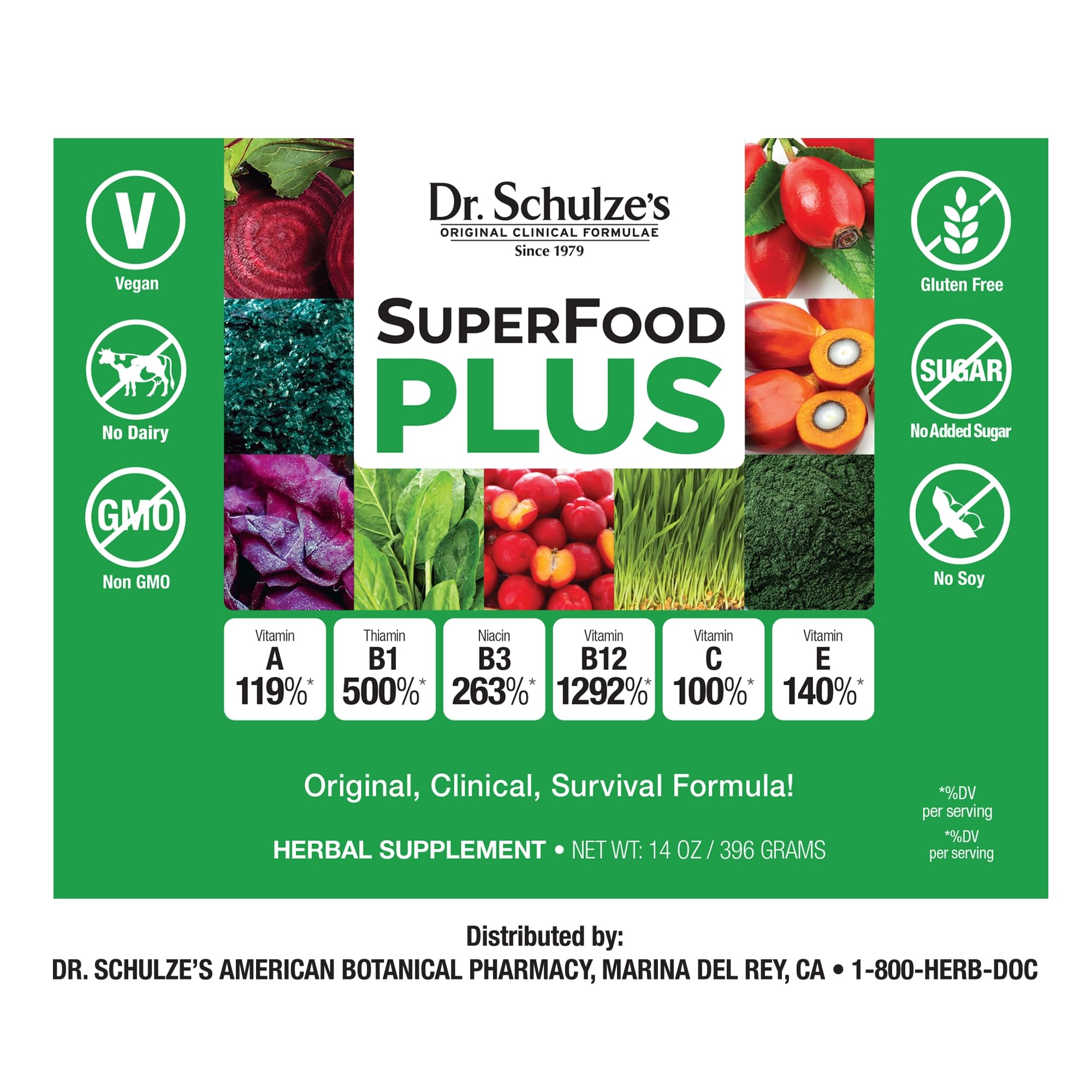 Dr. Schulze’s SuperFood Plus | Vitamin and Mineral Herbal Concentrate | Daily Nutrition