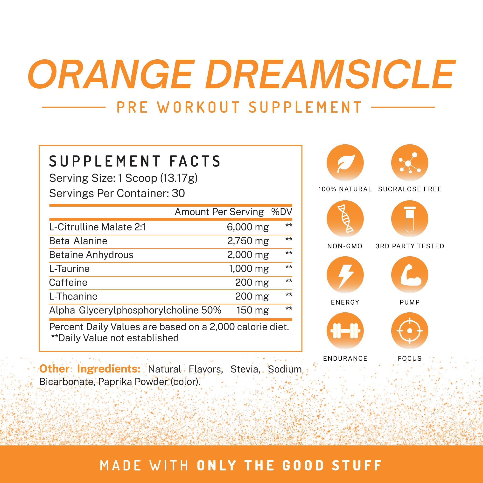 PWDRS PRE Pre-Workout Powder - Energy, Pump, Endurance, Focus, Strength Supplement