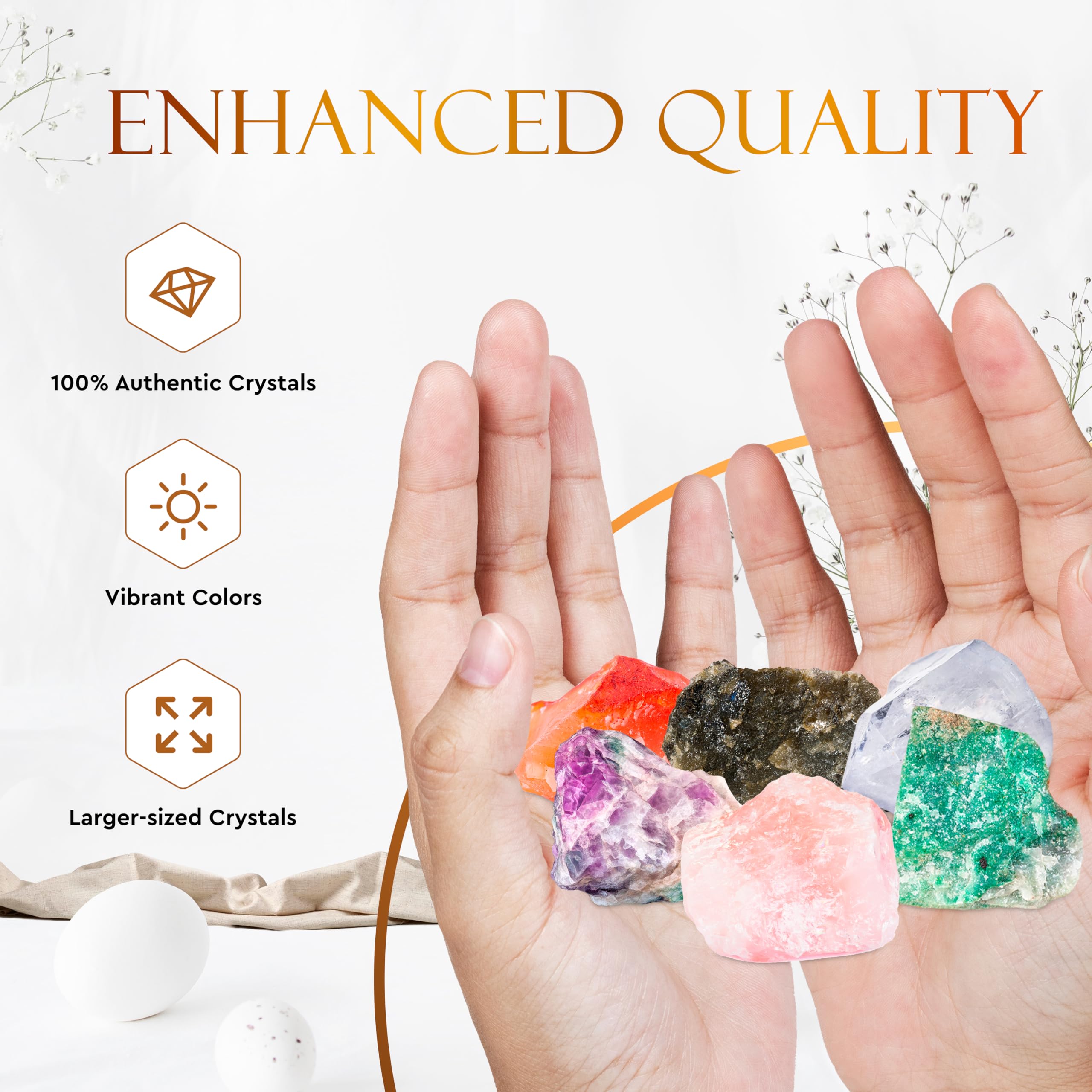 Wyspell Cancer Crystal Set - 6 Raw Cancer Crystals and Healing Stones - Cancer Zodiac Gifts for Women