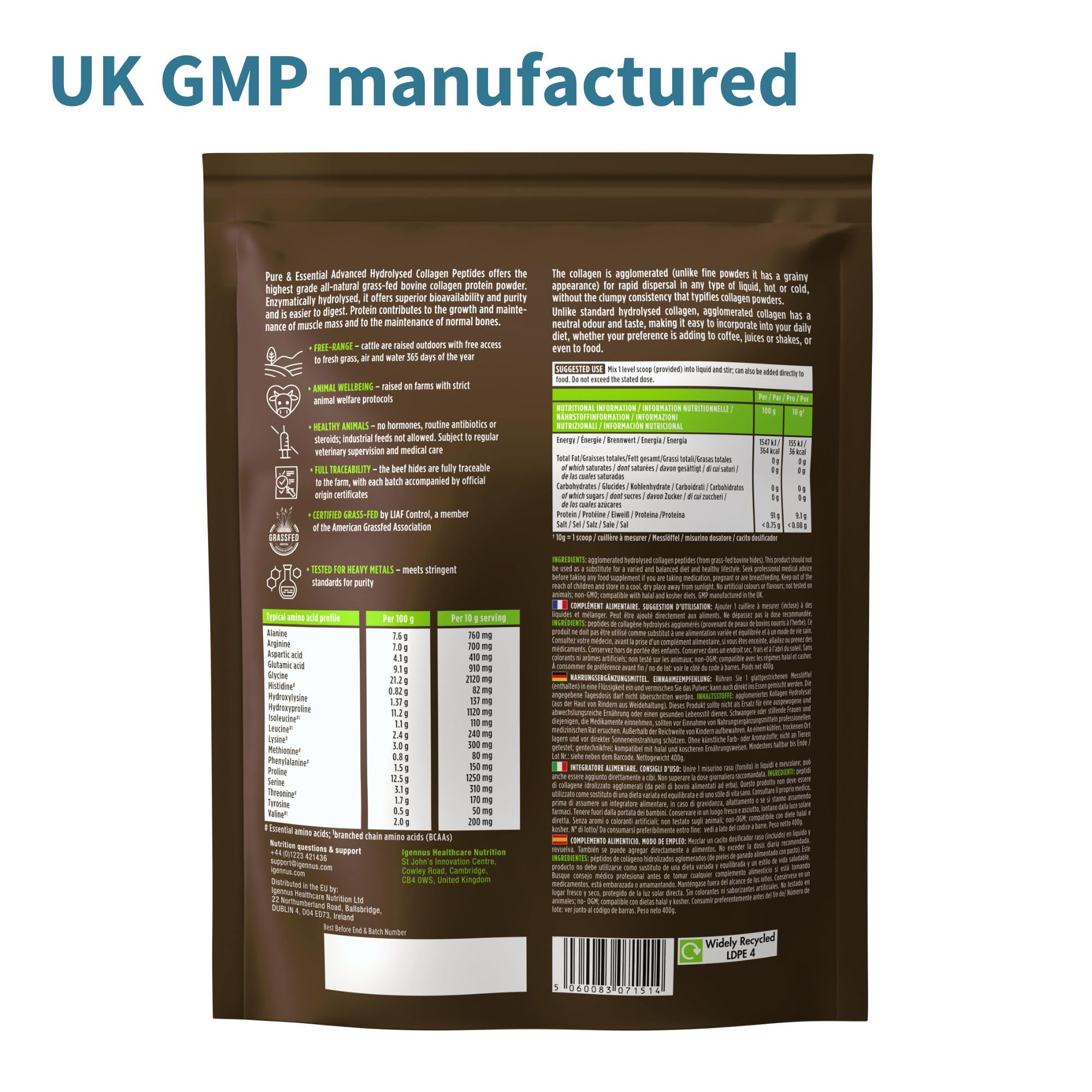 Advanced Hydrolysed Collagen Peptides, 100% Grass Fed & Ethically Sourced