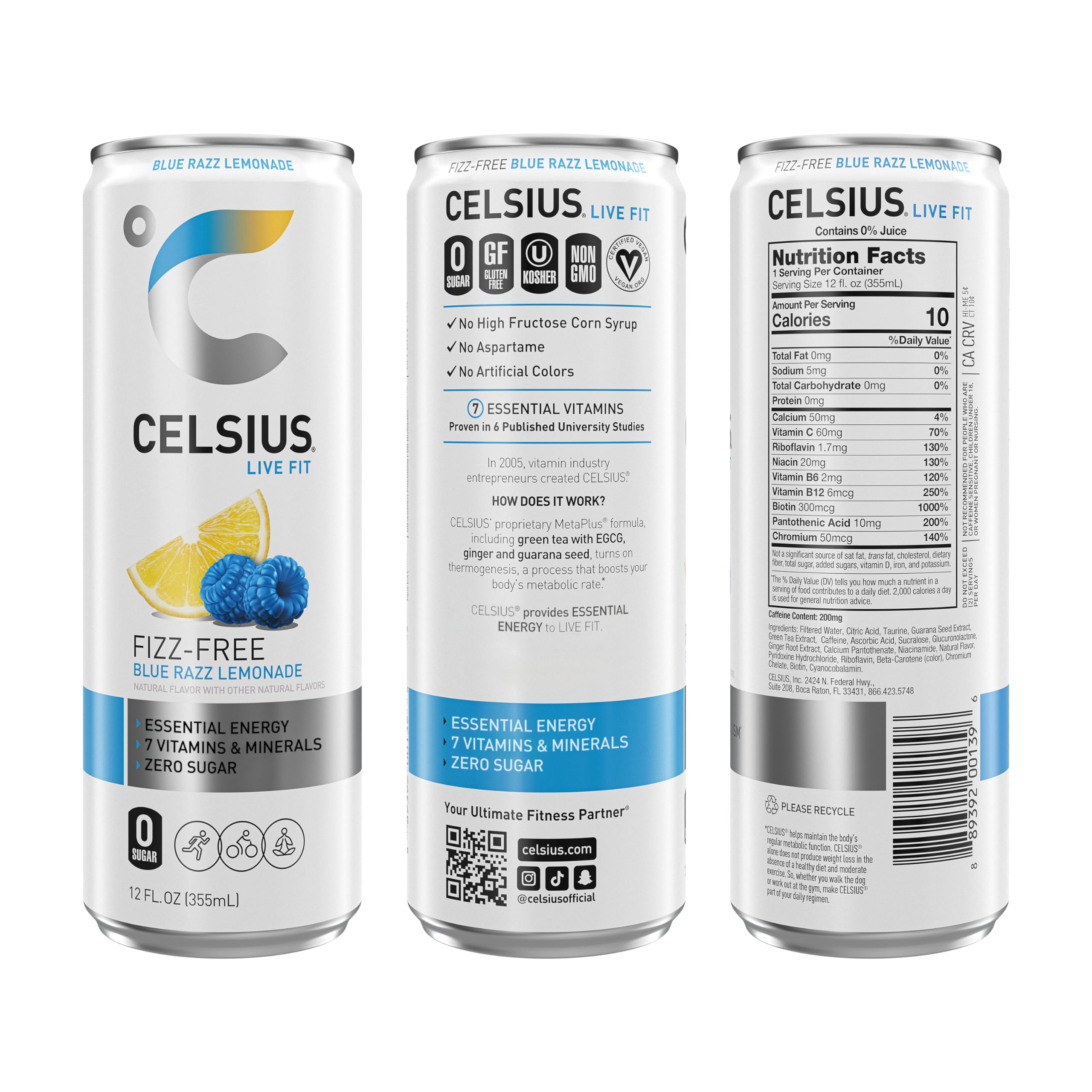 CELSIUS Fizz Free Variety Pack, Functional Essential Energy Drink 12 Fl Oz (Pack of 12)
