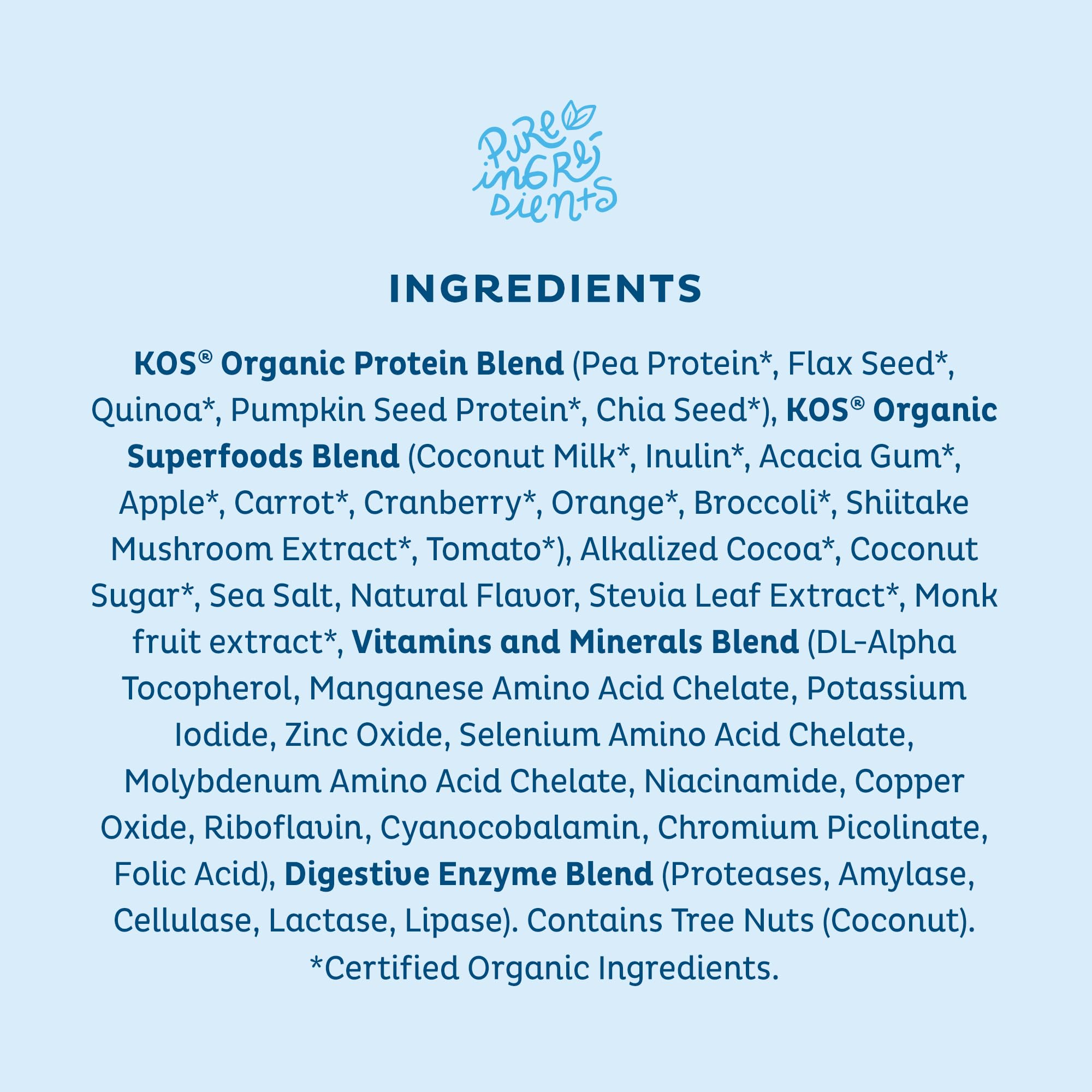 KOS Plant Based Protein Powder, Blueberry Muffin - Organic Pea Protein Superfood