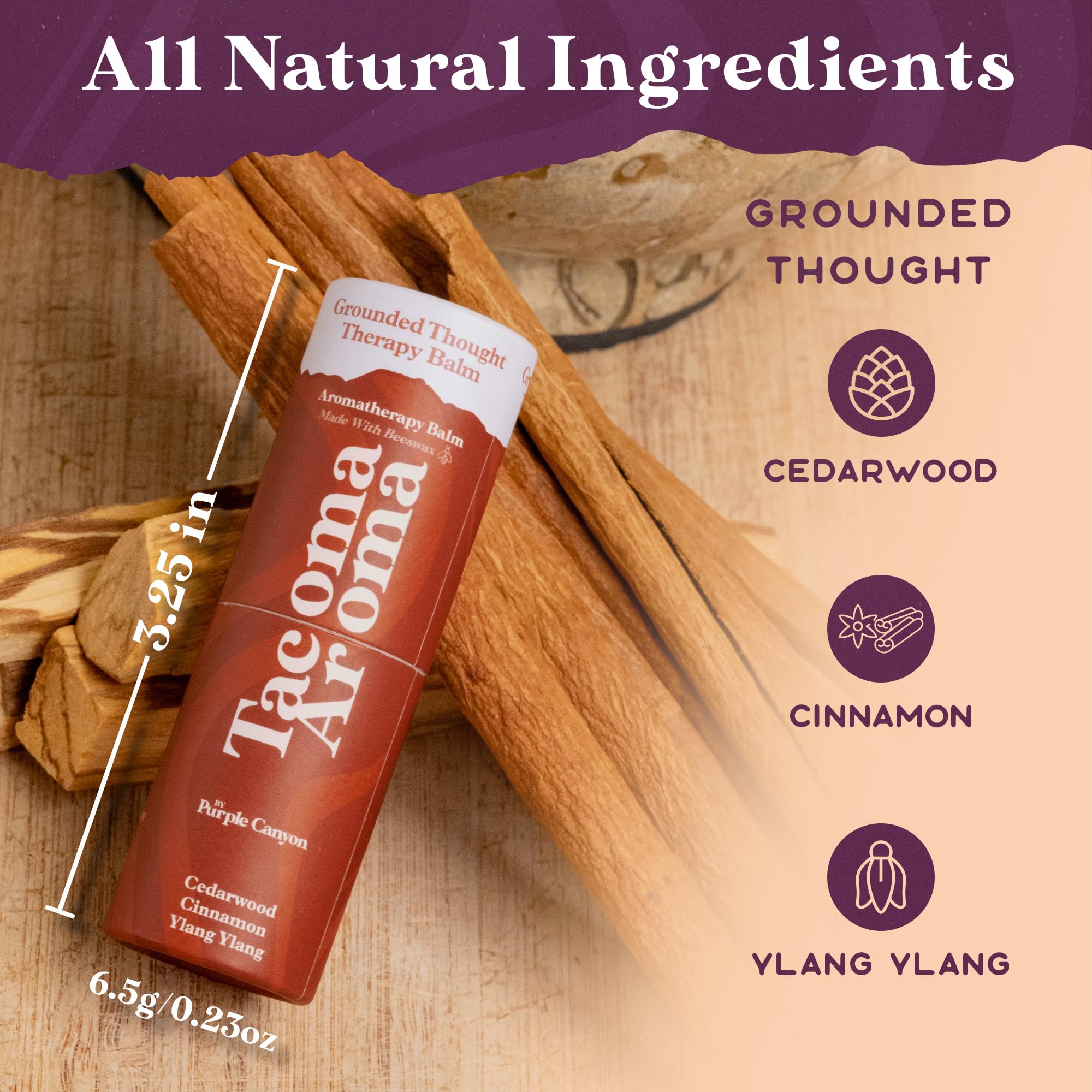 Essential Oils Balm Stick | Grounded Thought Aromatherapy Balm | All Natural Body Balm