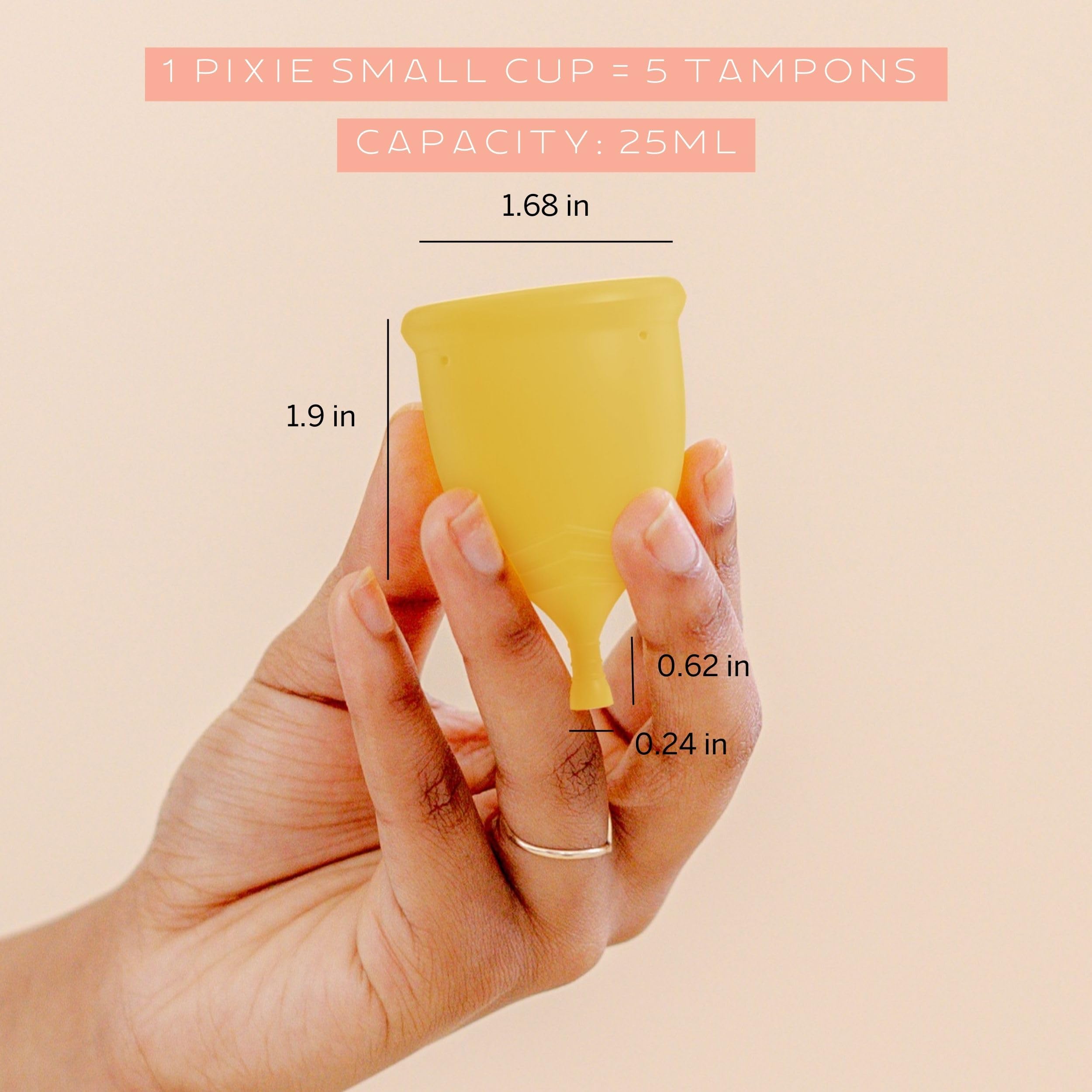 Pixie Menstrual Cup Steamer Sterilizer with A Small Period Cup - Ranked 1 for Most Comfortable Reusable