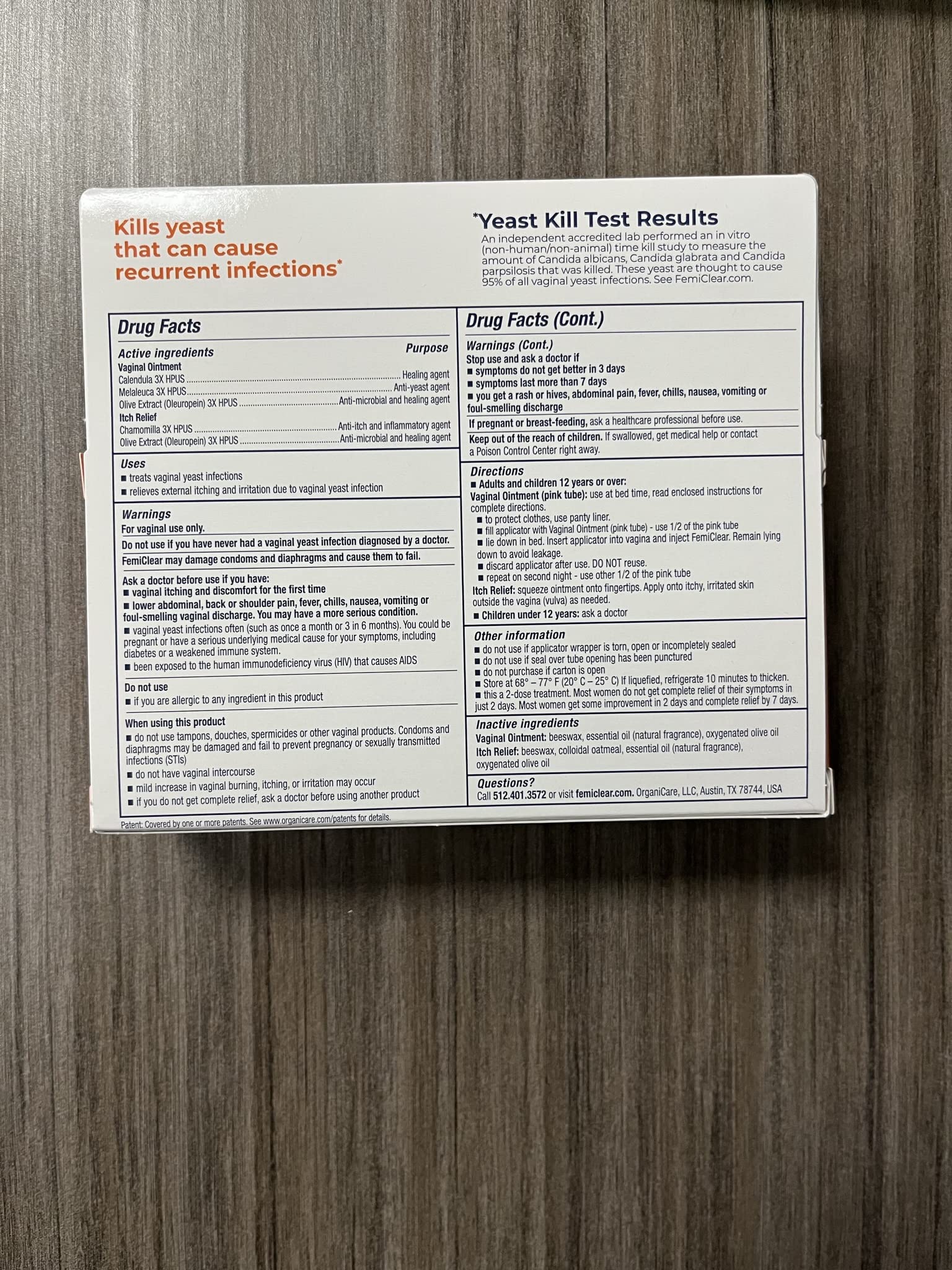 FemiClear 2-Day Dose Yeast Infection Treatment for Women and Soothing Feminine Wash, External Anti-Itch Ointment