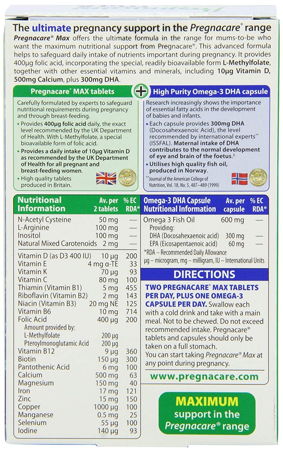 Pregnacare Max - Capsules & Tablets 28S+56S (Pack of 2)