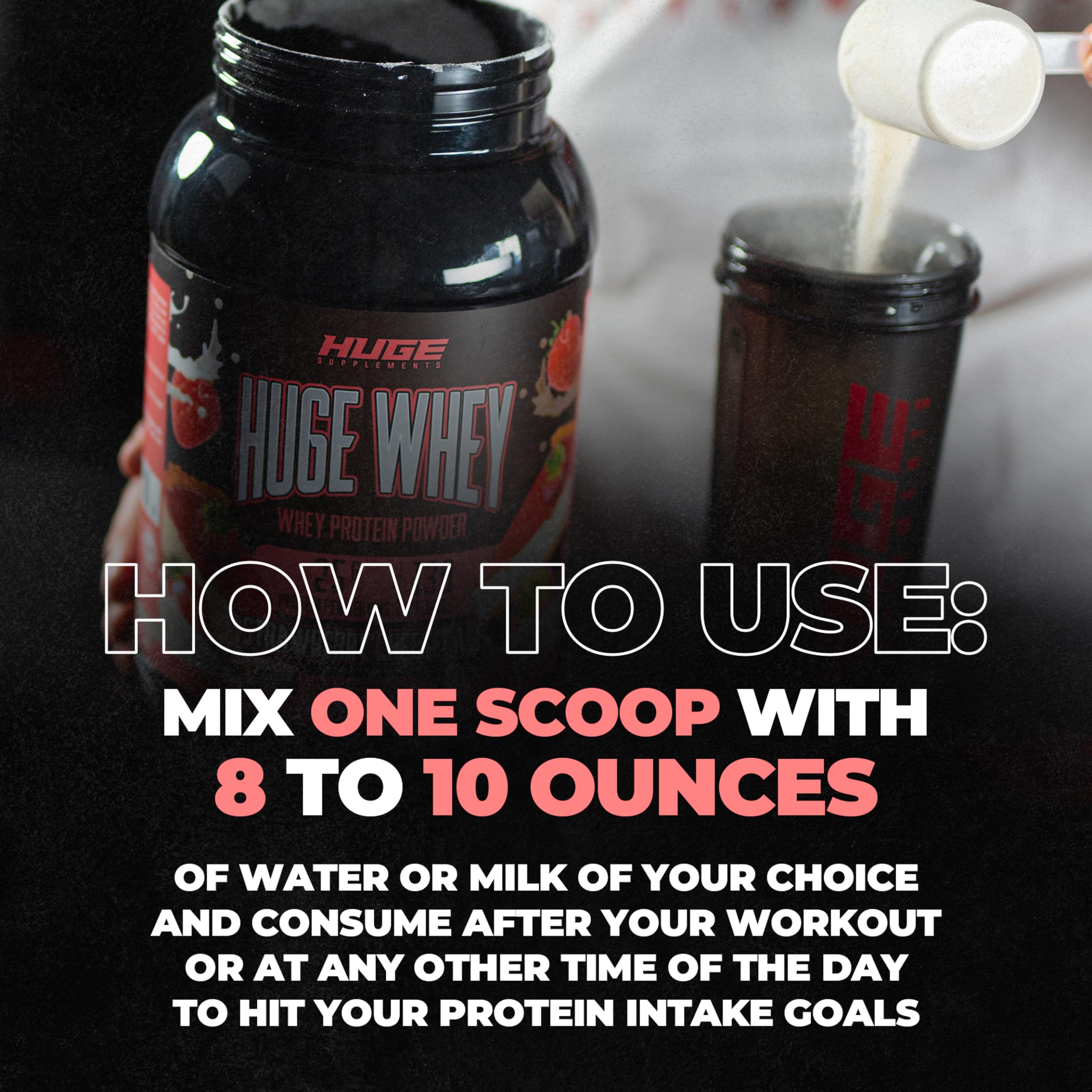 Huge Supplements, Whey Protein Concentrate Powder, Clinically Dosed Formula, 25g