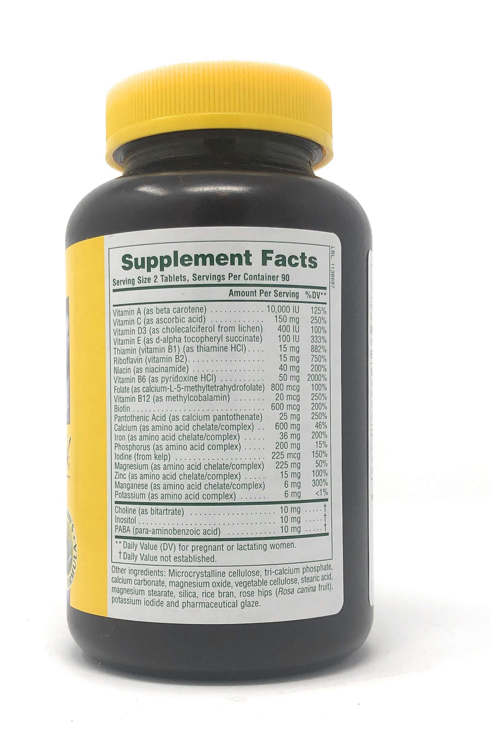 NaturesPlus Ultra Prenatal Multivitamin - 800 mcg Folate, 180 Vegetarian Tablets - Prenatal Supplement