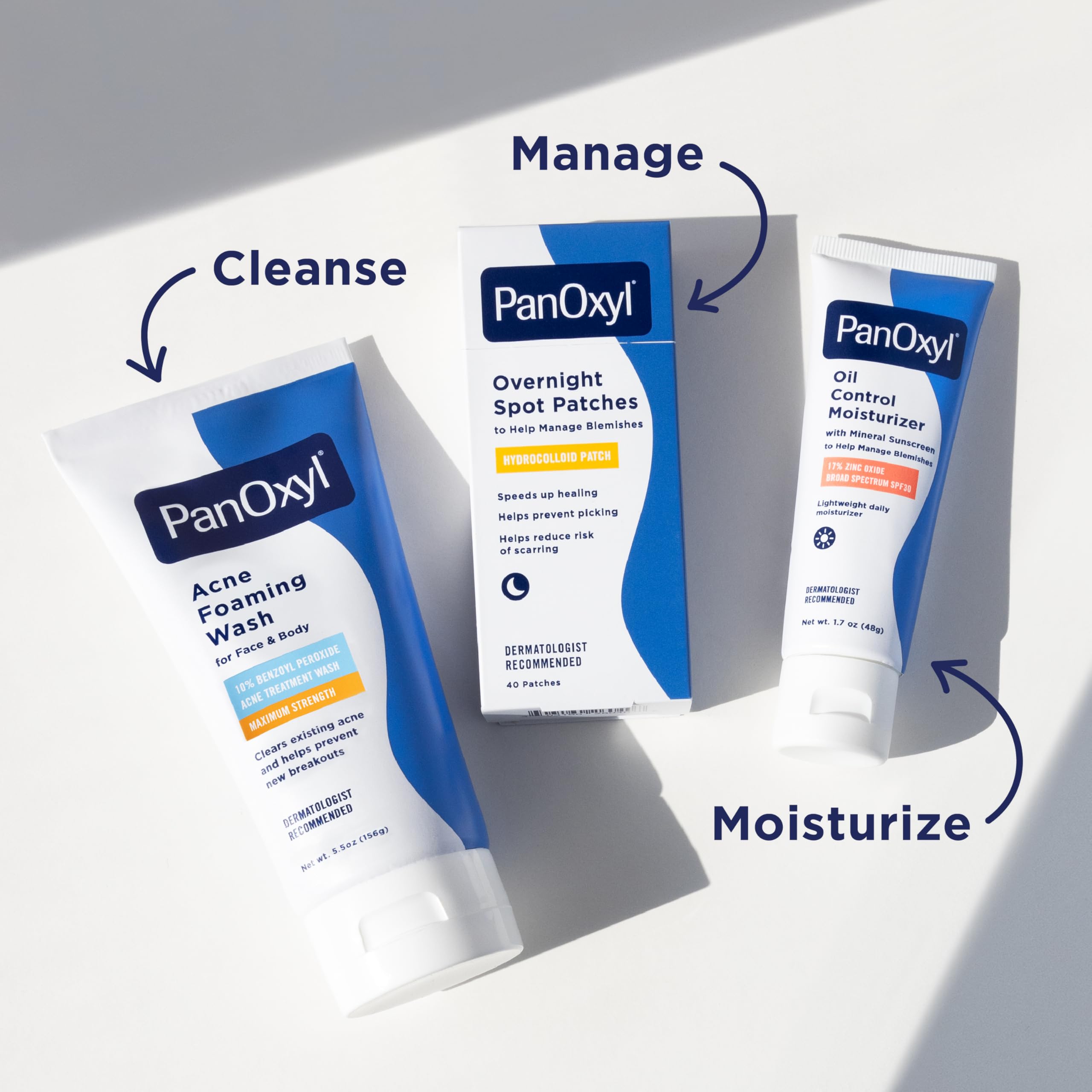 PanOxyl Foaming Wash with 10% Benzoyl Peroxide – Deep Cleansing Antimicrobial Face & Body Wash (Pack of 2), 5.5 oz Each