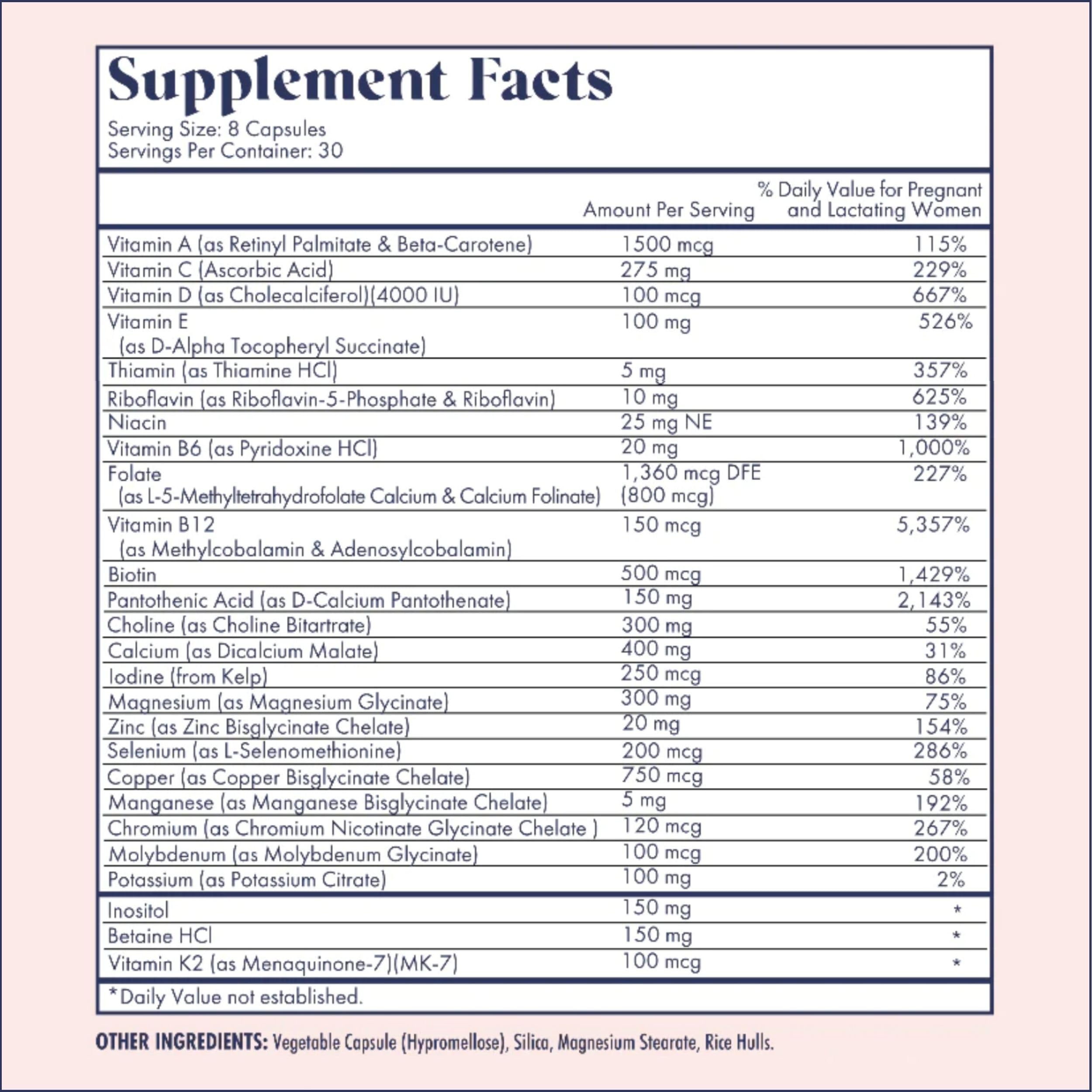 FullWell Prenatal Vitamins Lemon | choline, folate, vitamin D for fetal growth, brain development