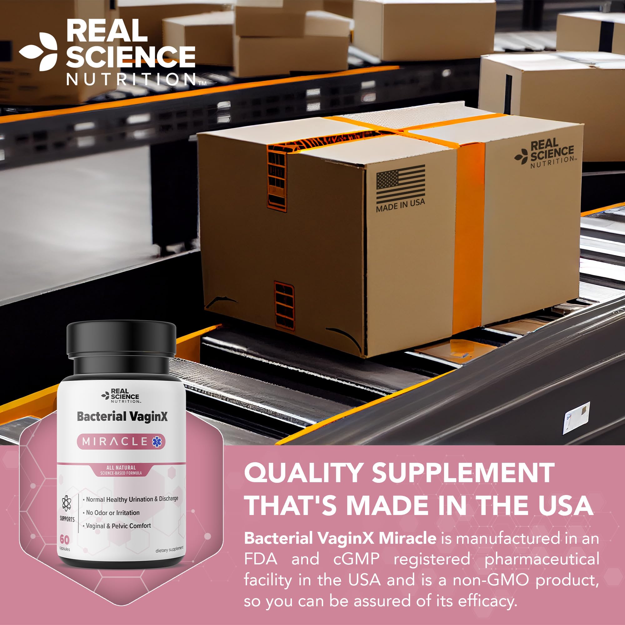 Real Science Nutrition Offers Bacterial VaginX Miracle - Nitric Oxide Enhanced Formulated