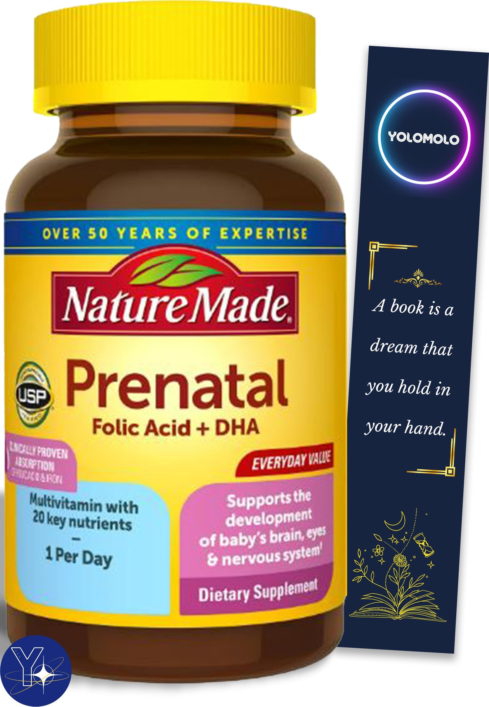 Prenatal with Folic Acid + DHA Softgels, Nature Made Prenatal Vitamin and Mineral Supplement