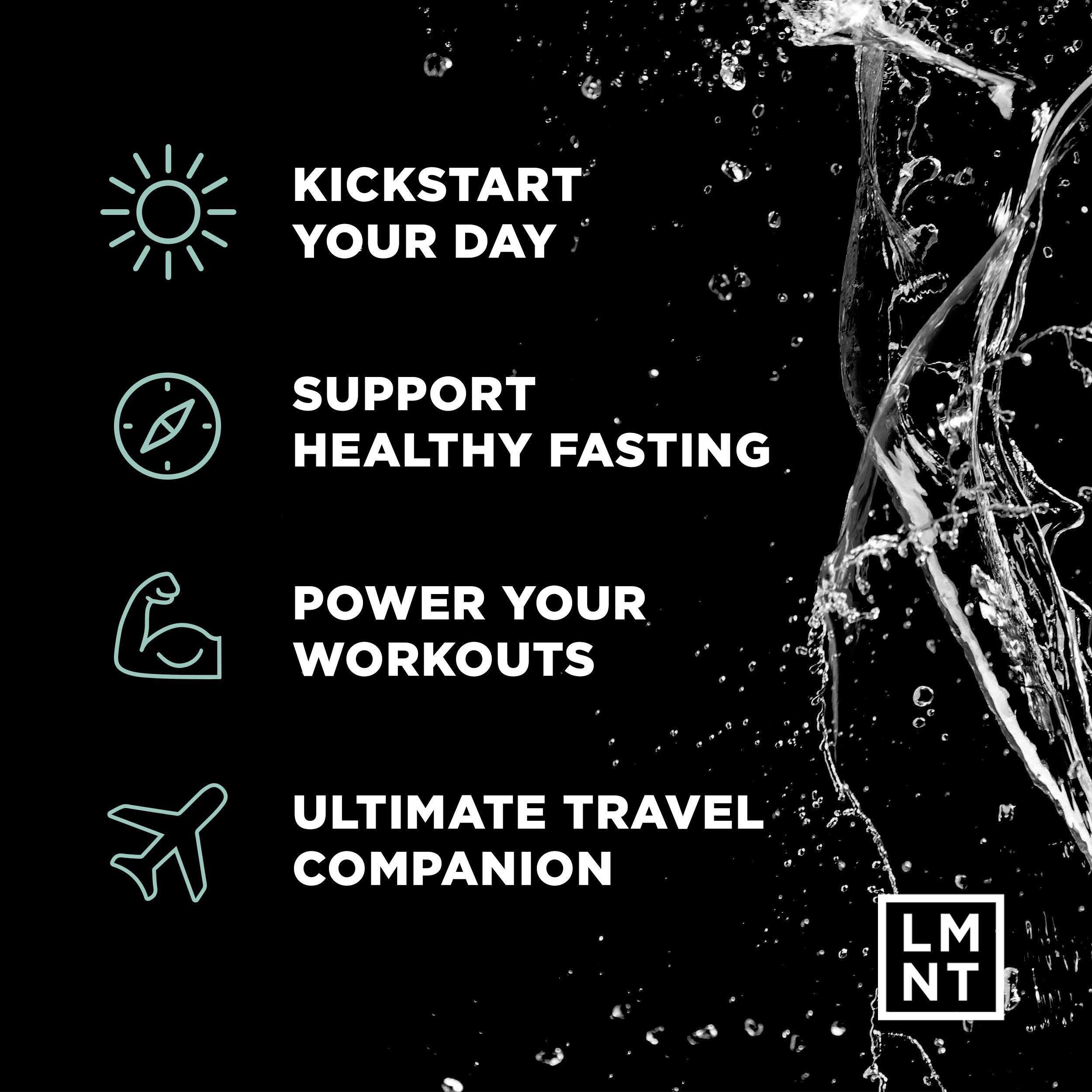 LMNT Zero-Sugar Electrolytes - Raw Unflavored Salt - Hydration Powder Packets