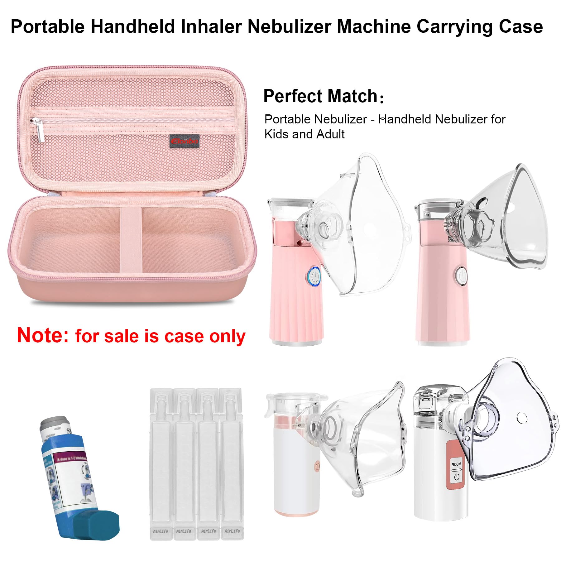 Elonbo Carrying Case Compatible with Portable Handheld Inhaler Nebulizer Machine