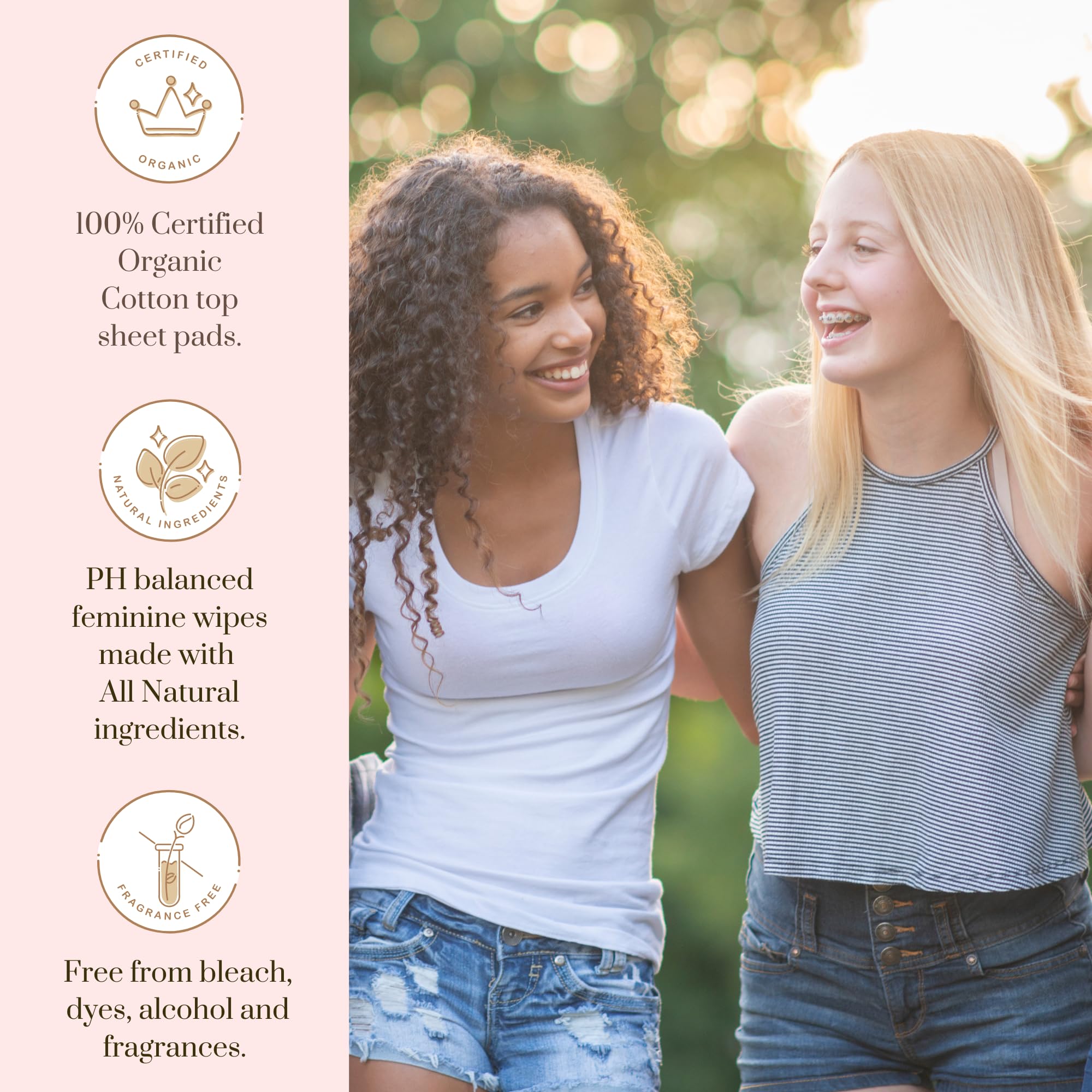 Organic 77 PC Period Kit Moon Box for Teens and Tweens - Organic Cotton Top Sheet Feminine Pads