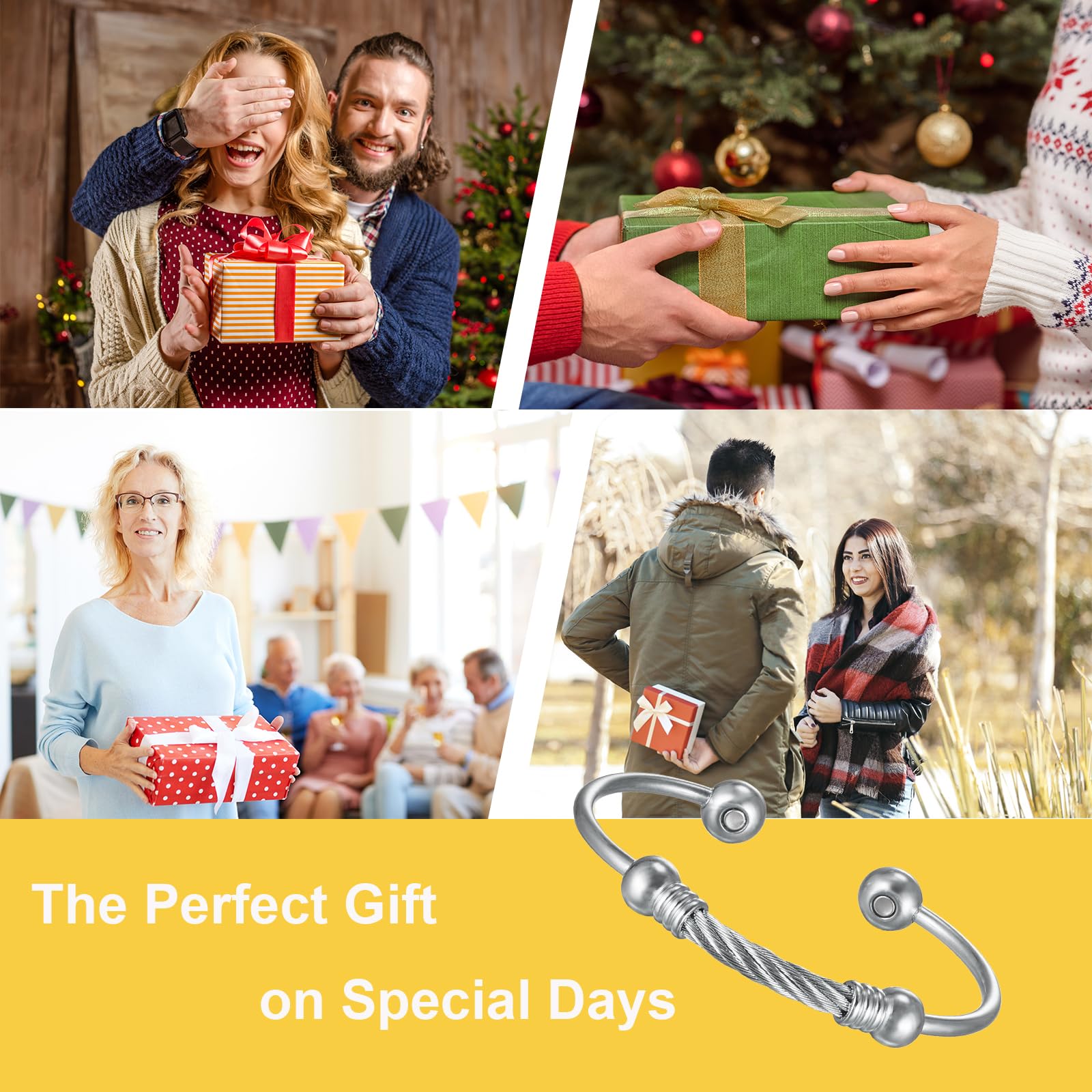 EnerMagiX Magnetic Bracelet for Women for Arthritis and Joint,Twisted Cable Stainless Steel Bangle