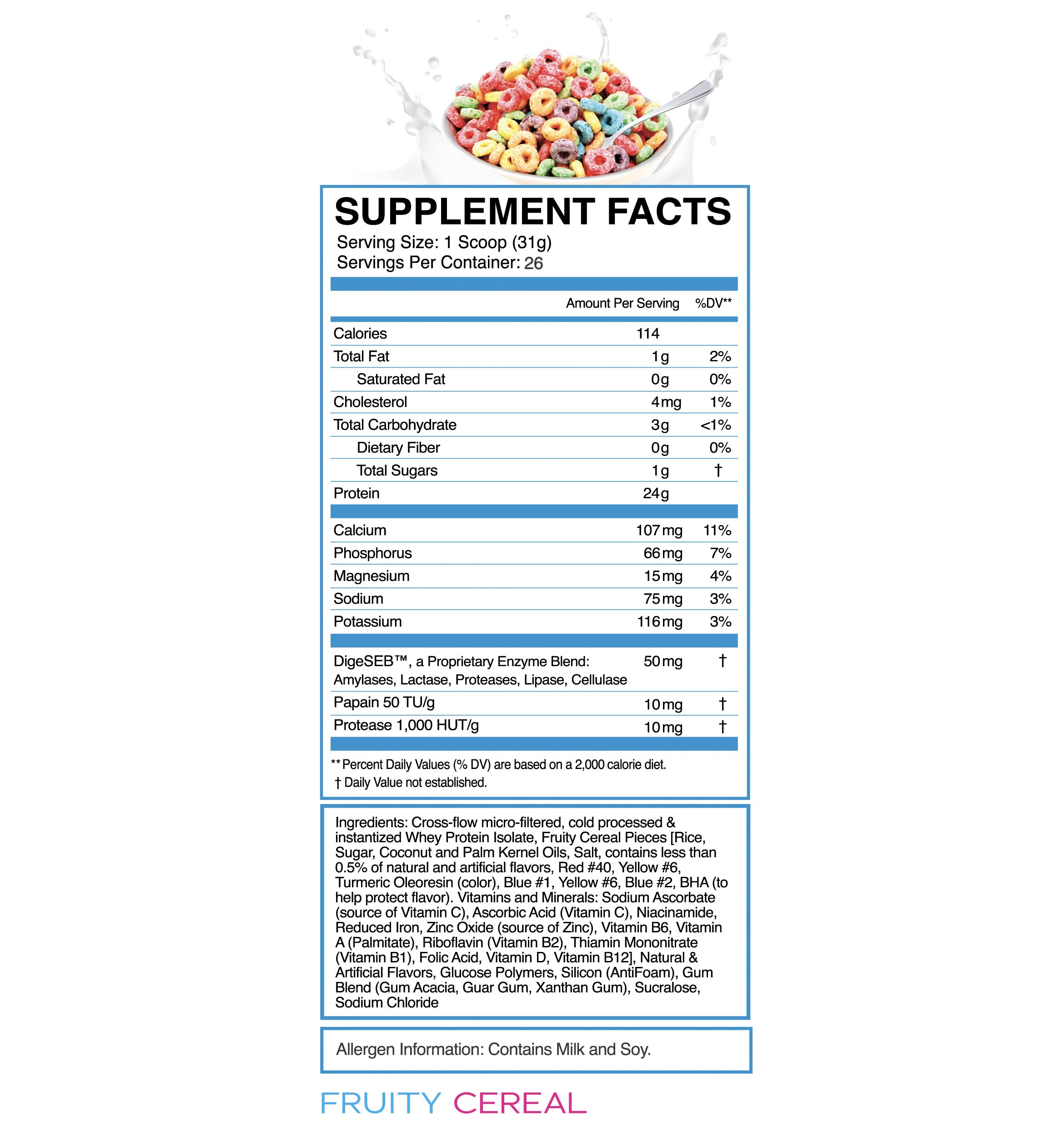 eFlow Nutrition 100% Whey Protein Isolate - Gluten & Lactose-Free Digestive Enzymes