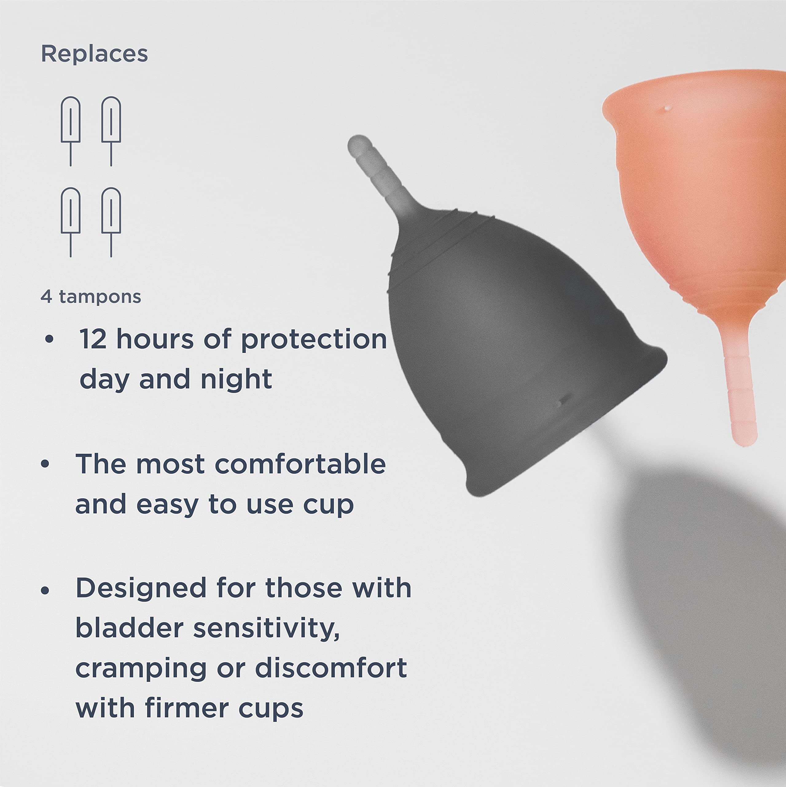 Saalt Soft Menstrual Cup - Best Sensitive Reusable Period Cup - Wear for 12 Hours - Tampon and Pad