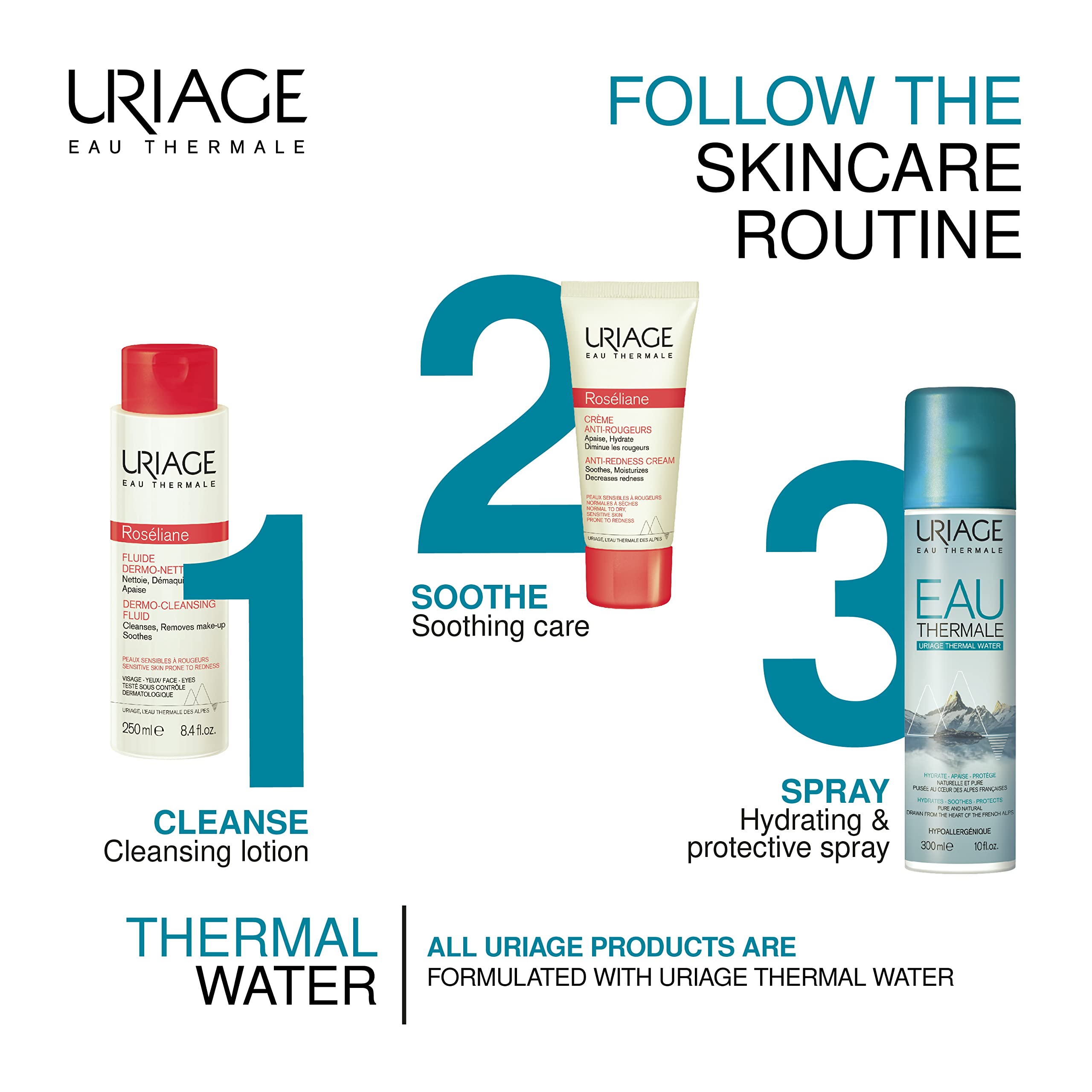 Uriage Roseliane Redness Relief Face Cream 1.35 fl.oz. | Hydrating Moisturizer