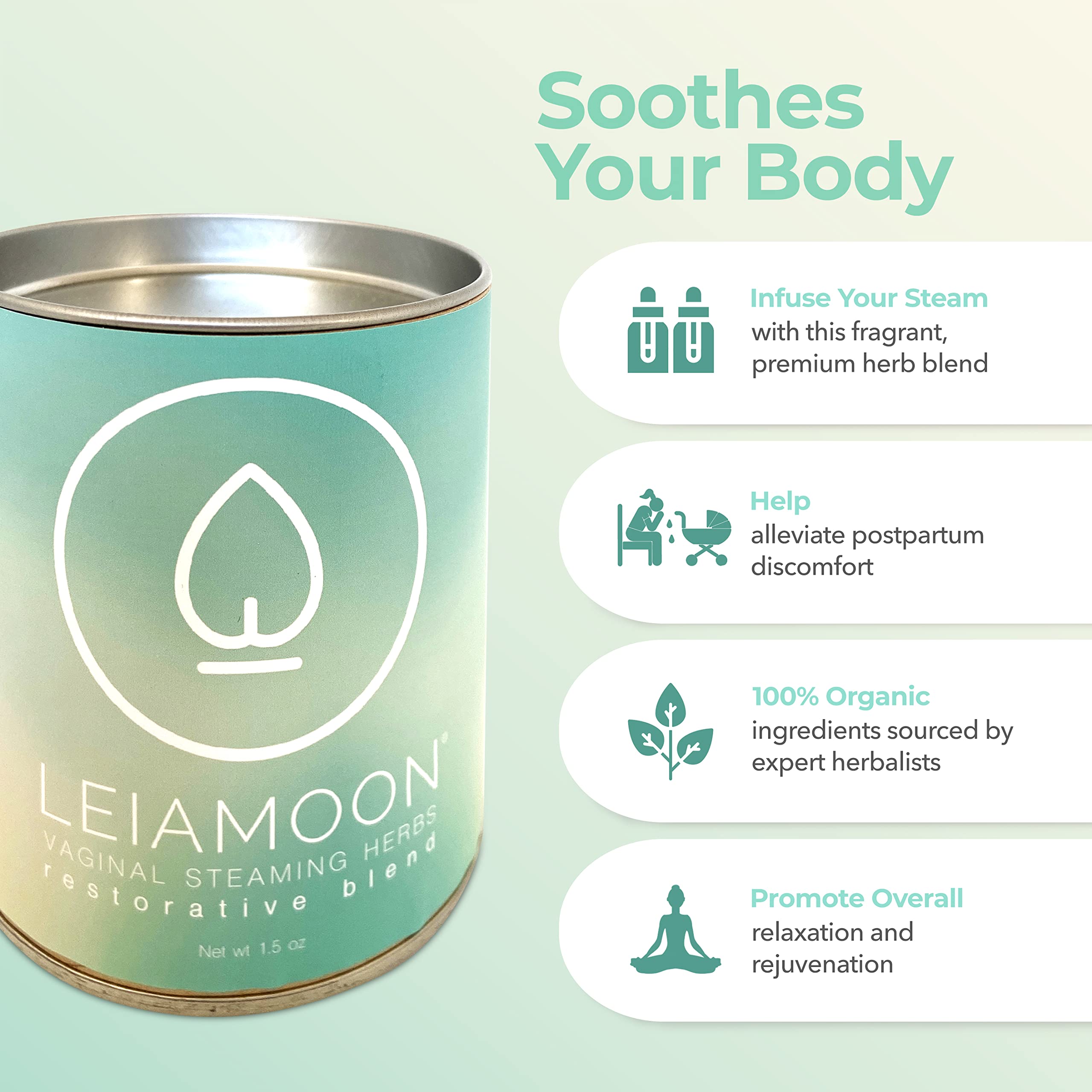Leiamoon - Vaginal Steam Herbs Blends V Steam Kit for Cleansing, Regulating, and Balancing