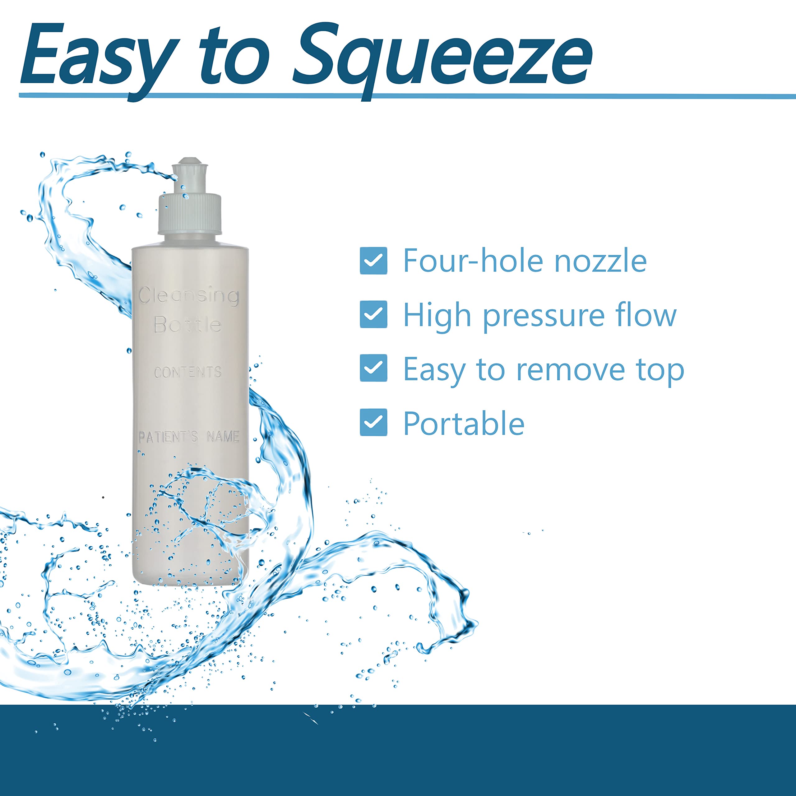 Perineal Squirt Bottle [4 Pack] Refillable Postpartum Lavette Cleansing Irrigation Peri Wash Bottle