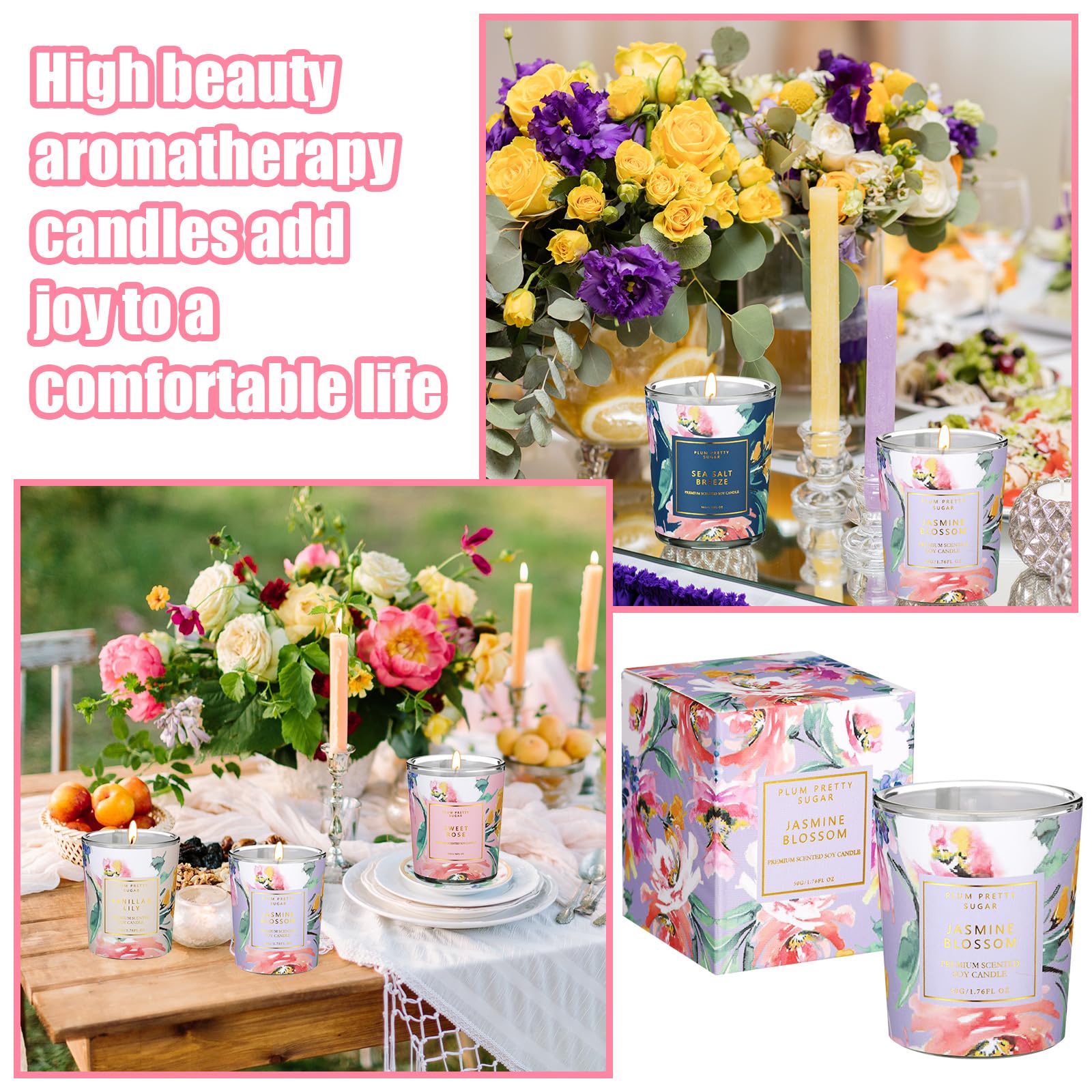 MTLEE 24 Pcs Candles for Home Scented Candle Gifts for Women Bulk 8 Long Lasting Aromatherapy Jar