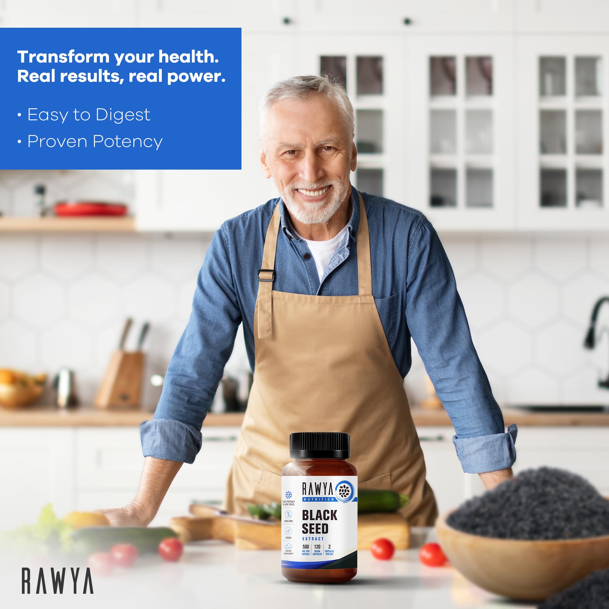 RAWYA Nutrition, Black Seed Extract, 120 Vegan Capsules, Nigella Sativa, Black Cumin