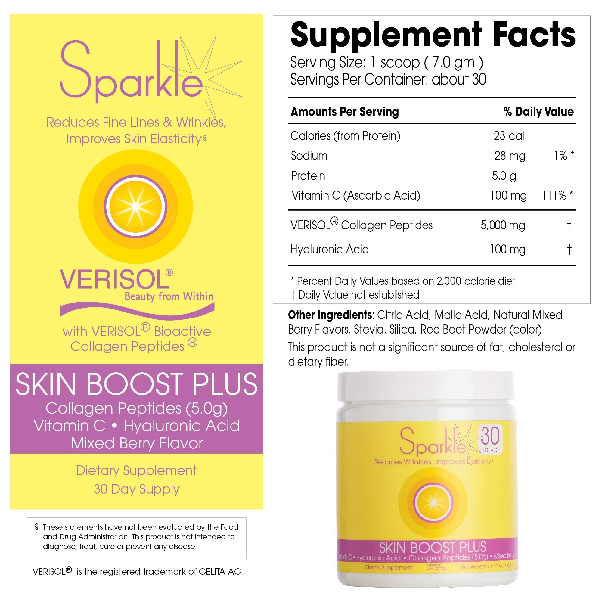 Hydrolyzed Collagen Powder - Sparkle Skin Boost Plus (Tropical Coconut Pineapple)