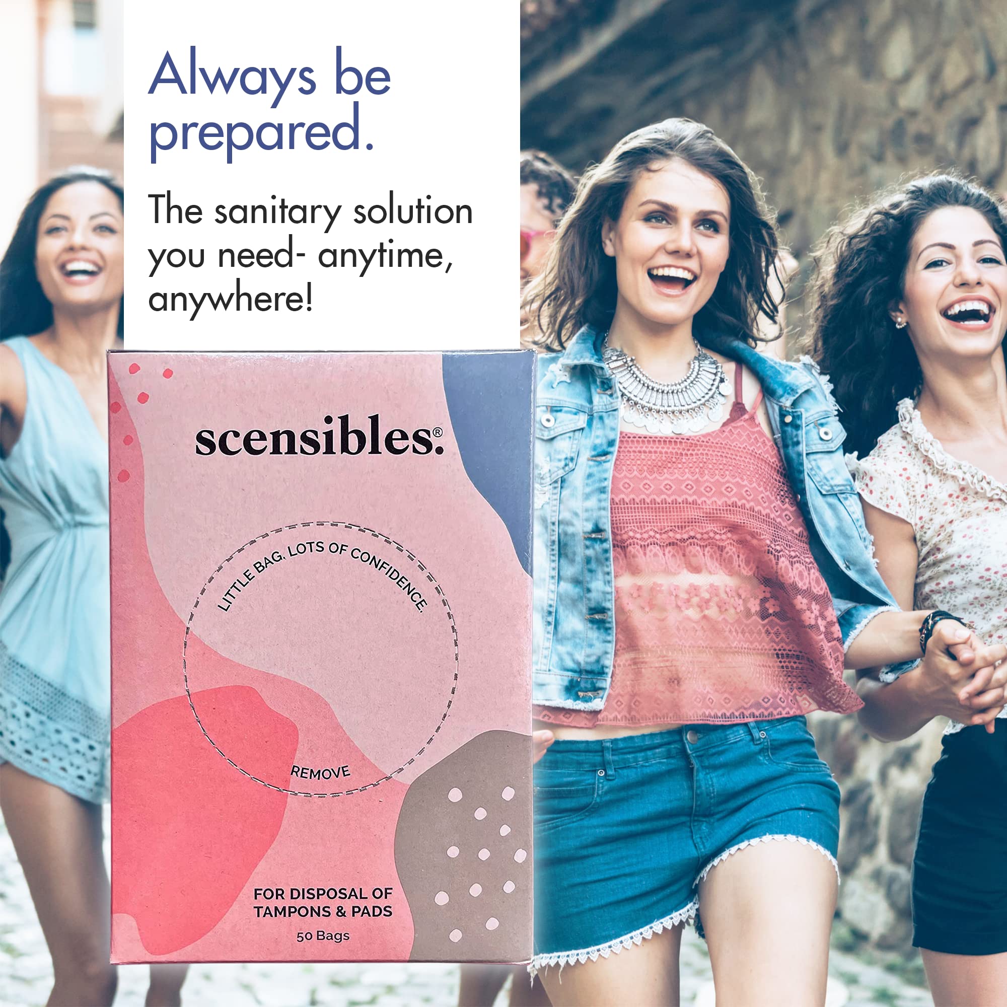 Scensibles Personal Care Disposal Bags (50 Count) - For Tampons, Pads, Liners, Condoms & More