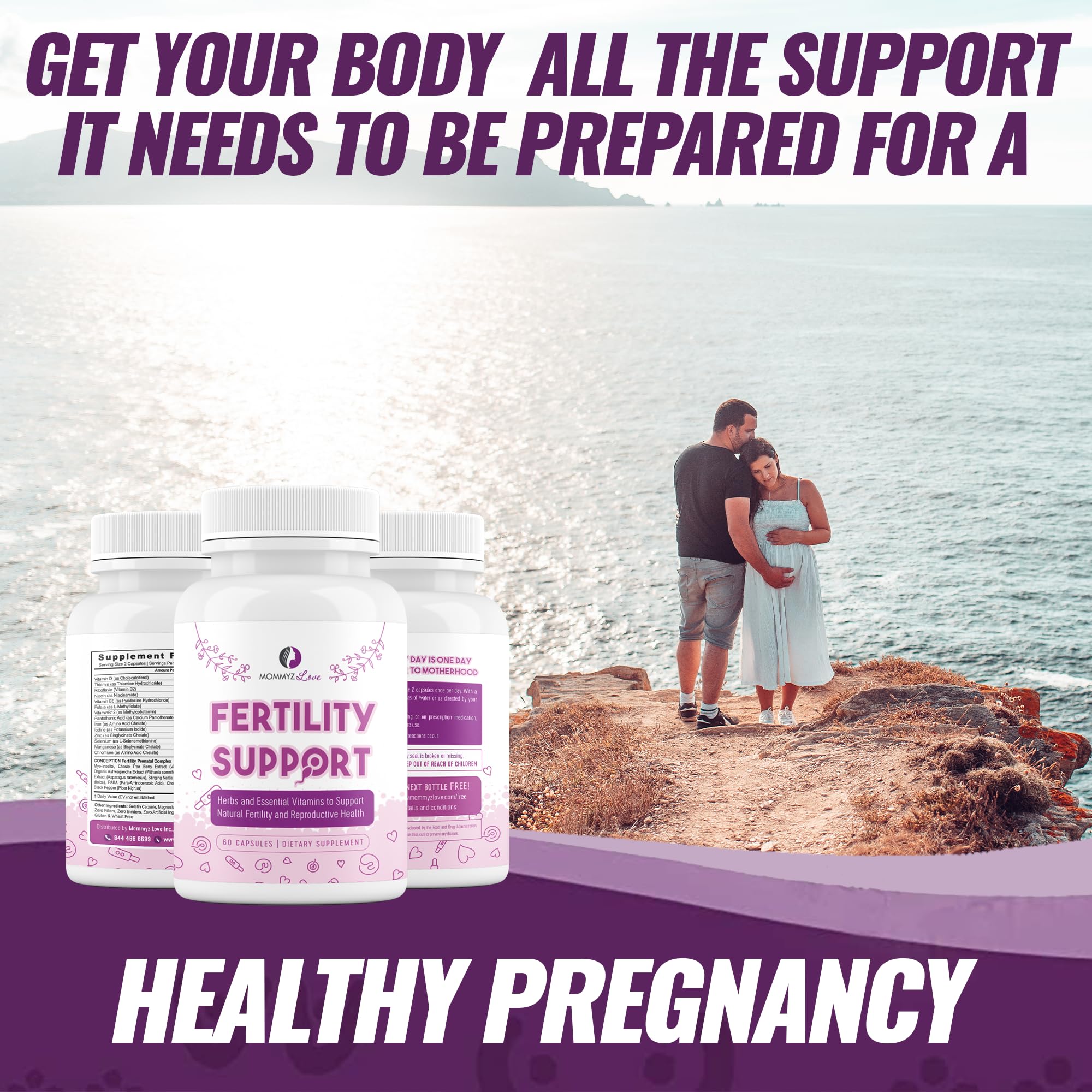Myo-Inositol Conception Fertility Prenatal Vitamins for Healthy Ovarian Function plus Apple Cider