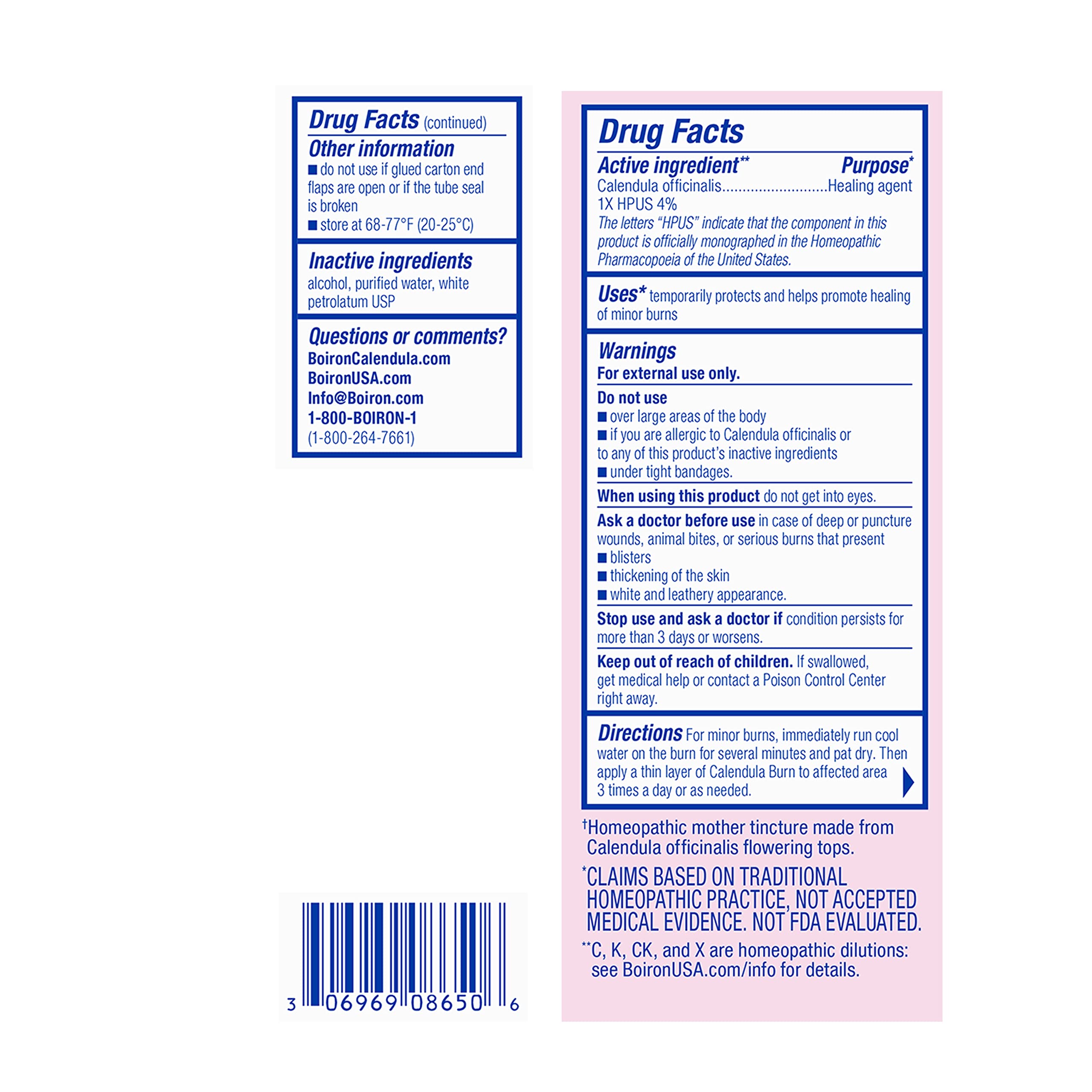 Boiron Calendula Burn Ointment for Relief from Minor Burns from Cooking, Friction, or Sunburns - 1 oz