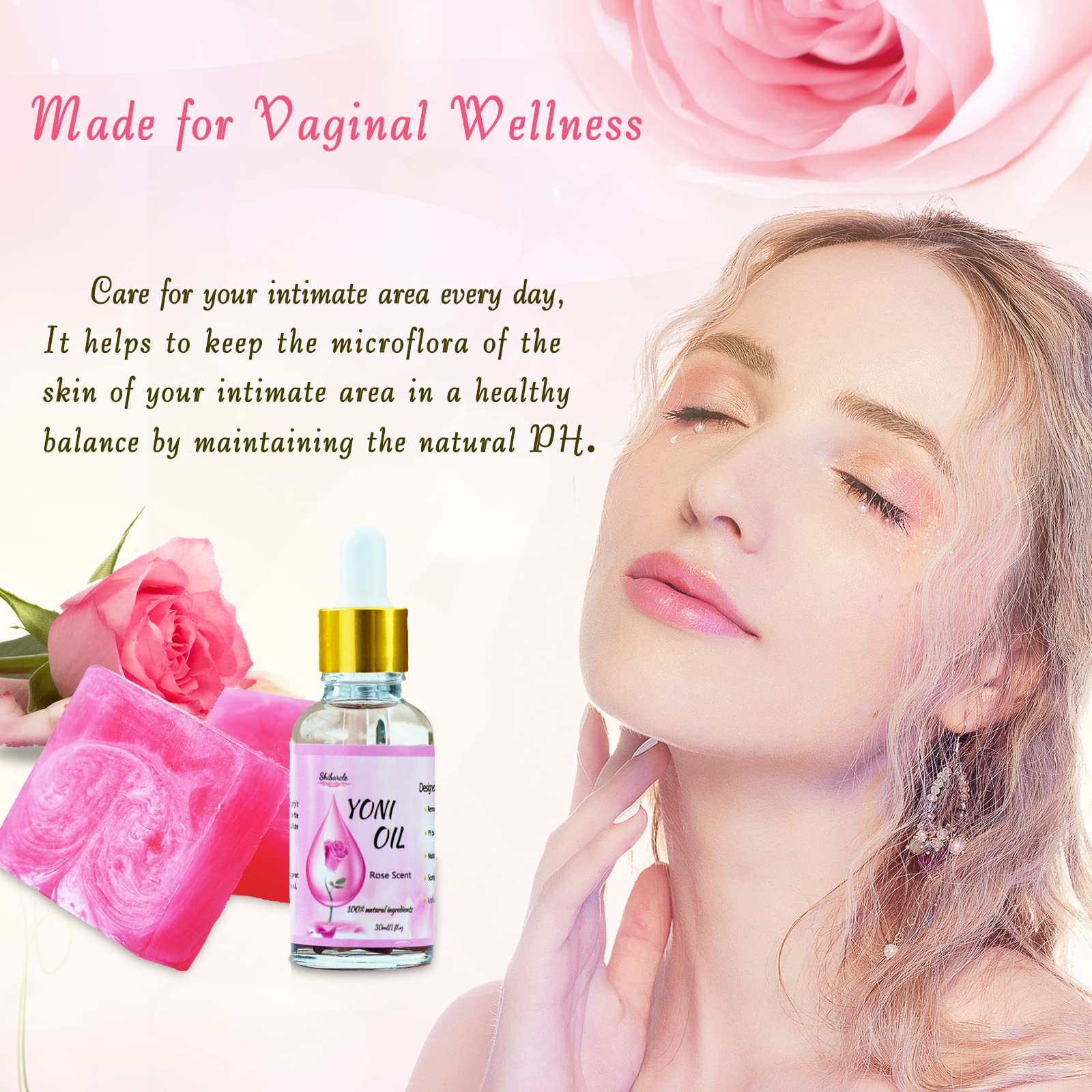 Yoni Soap Bars and Natural Yoni Oil Set, Yoni Oil Vaginal Wash for Women Feminine Wash Vaginial