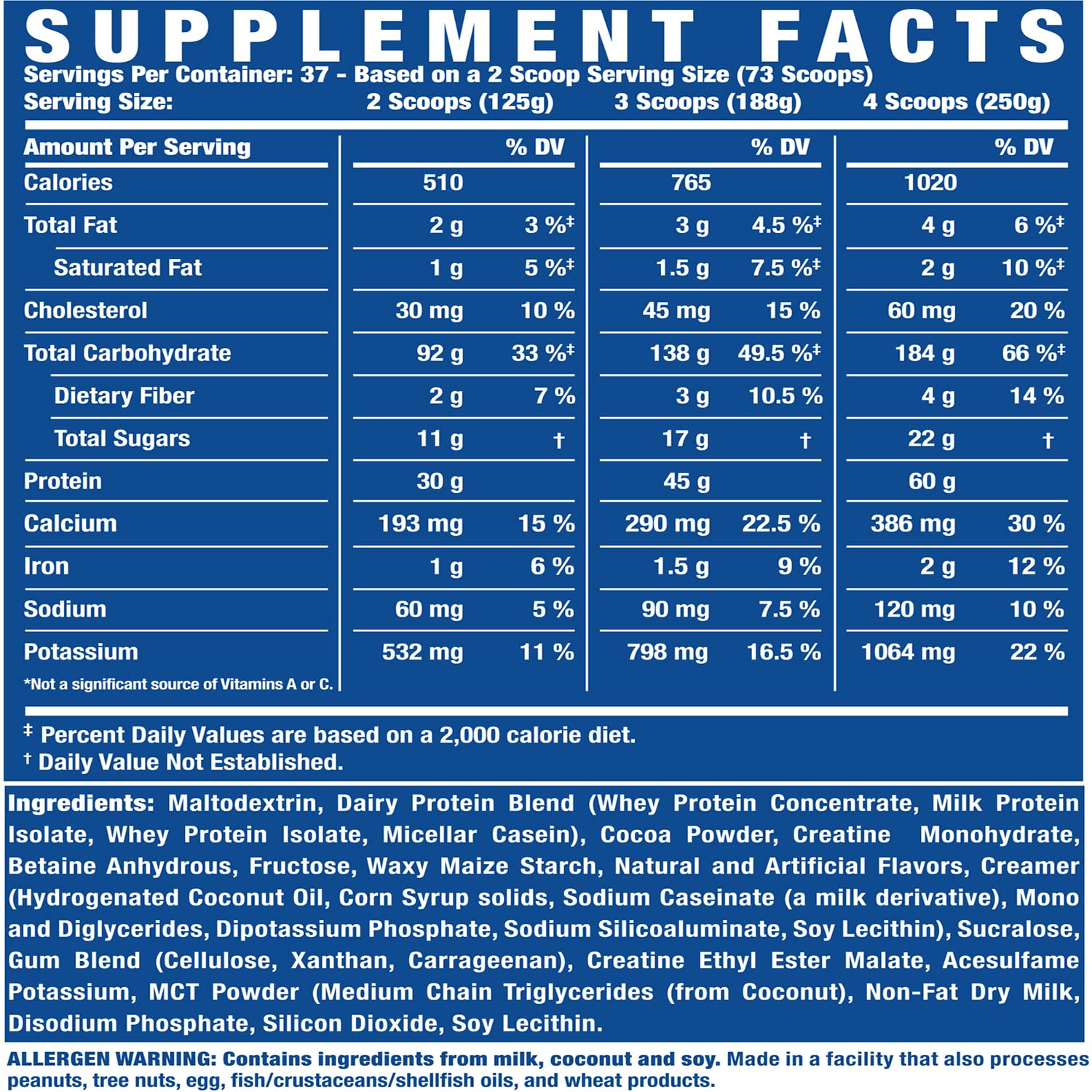 Ronnie Coleman Signature Series King Mass XL Mass Gainer Protein Powder, Muscle