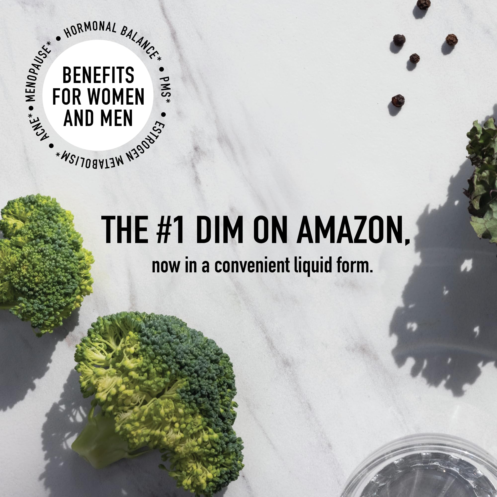 DIM Supplement Liquid Drops 100mg for Estrogen Balance for Women & Men | Hormone Balance