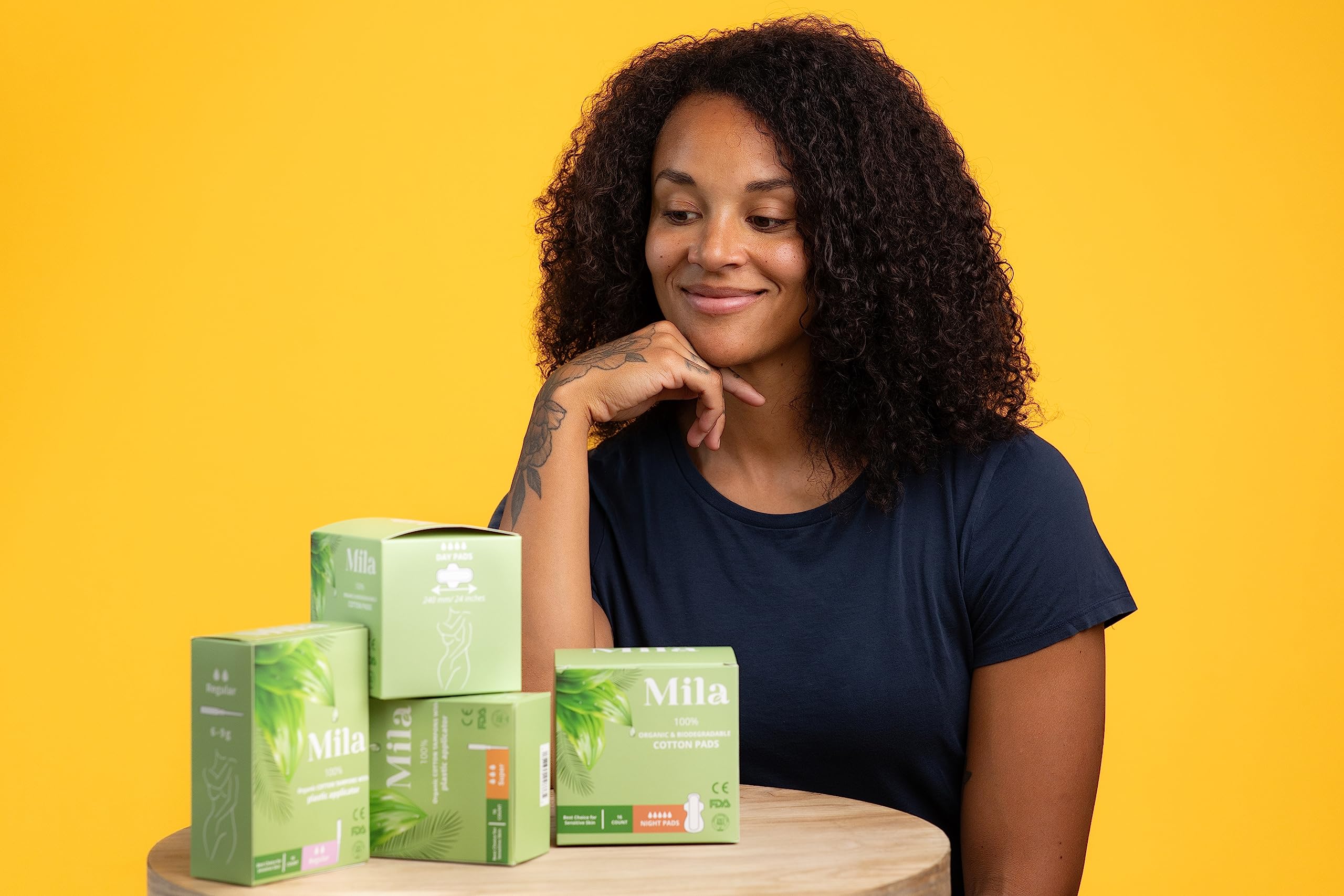 Mila Hygiene: Organic Day Pads - Organic Pads for Women w/ 4-Layer Absorbent Pads Core