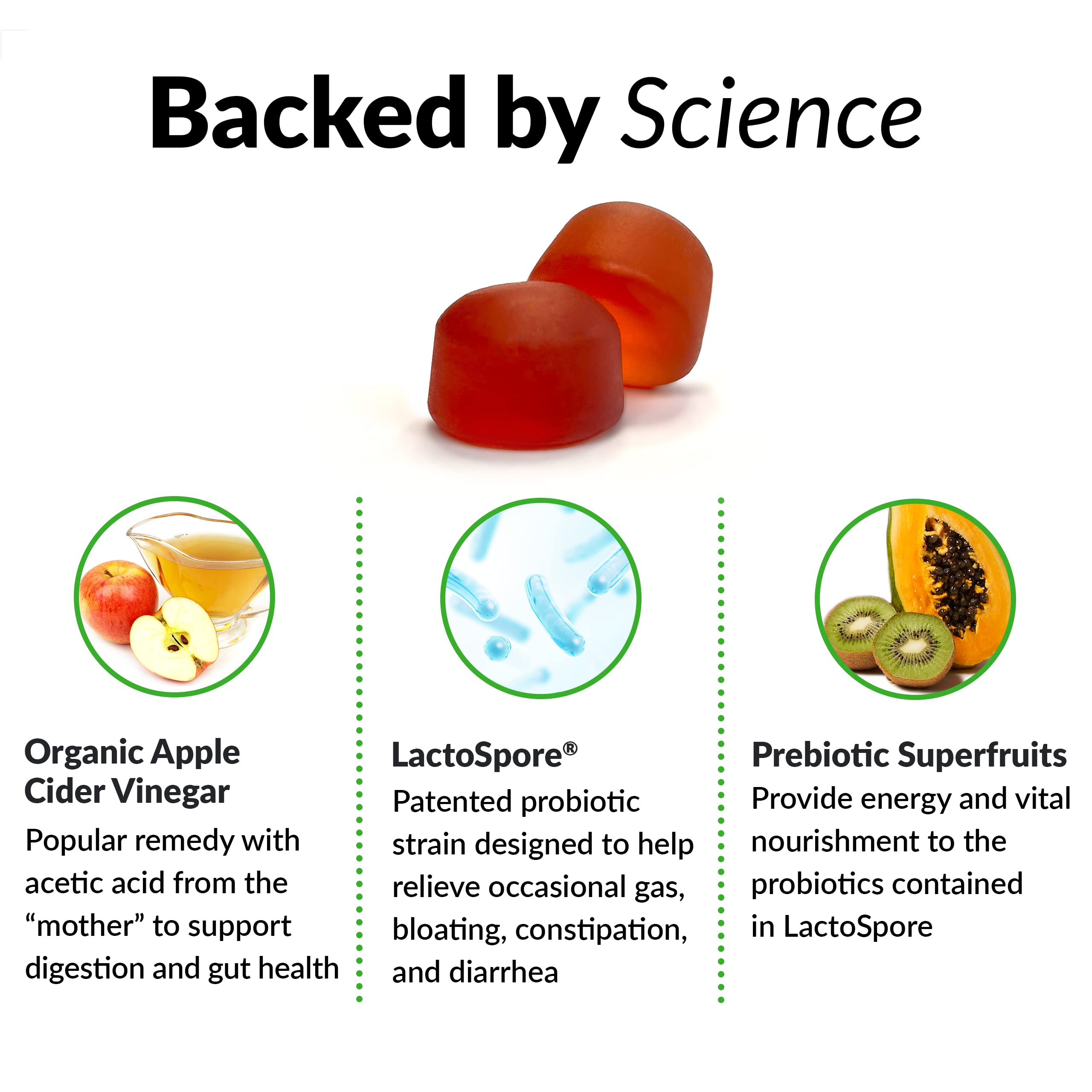 FORCE FACTOR ProbioSlim Apple Cider Vinegar Gummies Organic LactoSpore Prebiotics