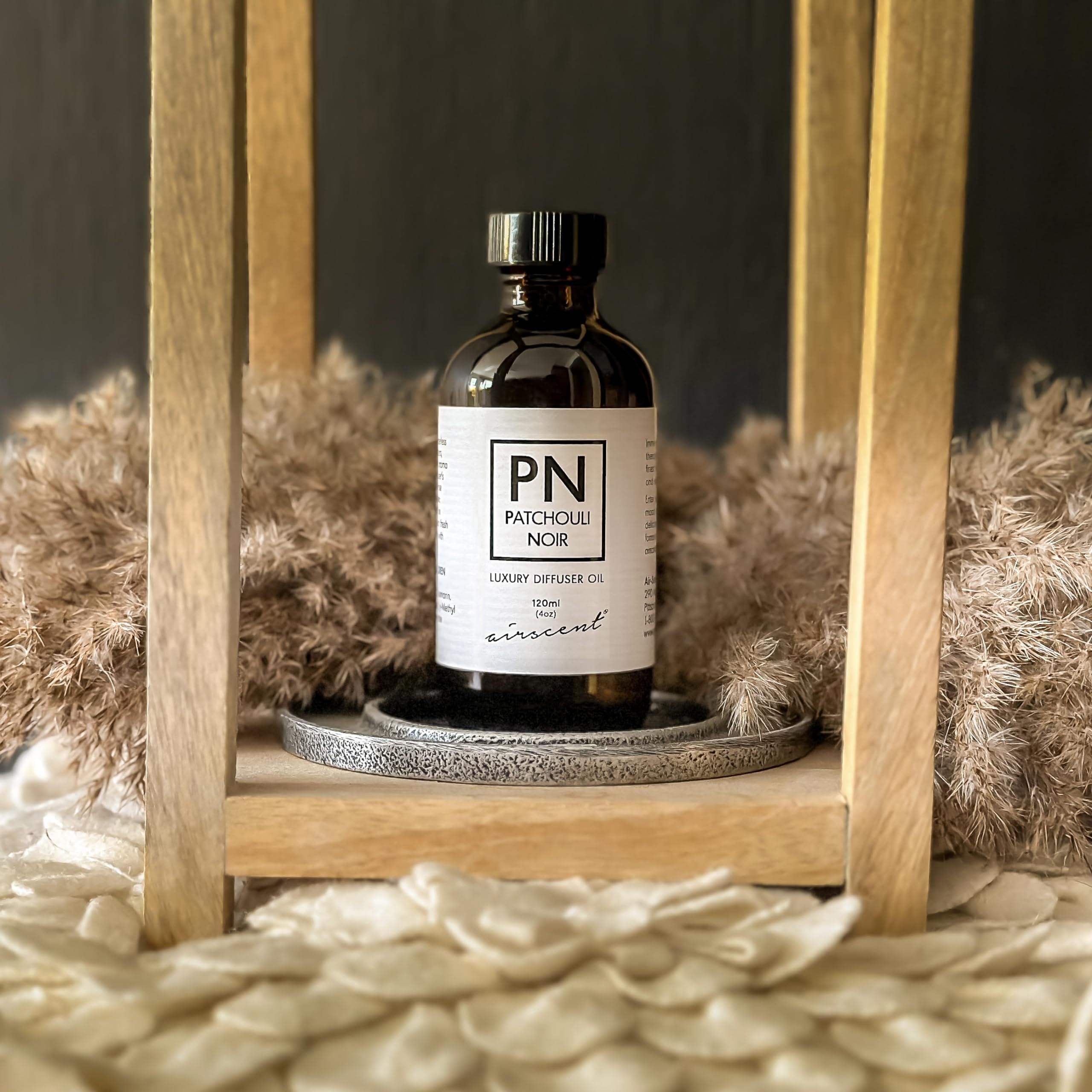 Patchouli Noir Diﬀuser Oil - Air-Scent Aroma and Essential Oil Blend - 120 Milliliter (4 ﬂ oz) Bottle
