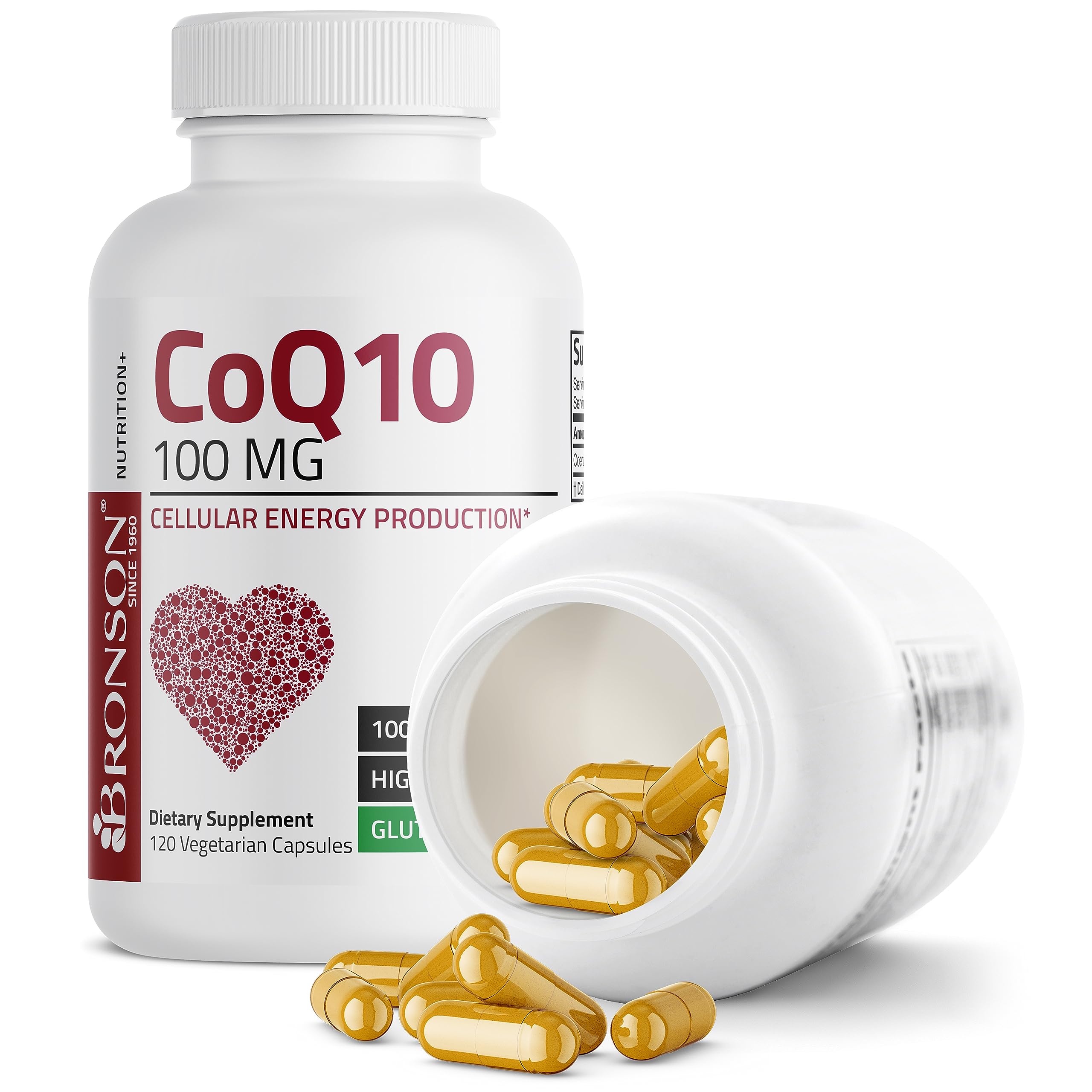 Bronson CoQ10 100 MG High Potency Cellular Energy Production, 120 Vegetarian Capsules