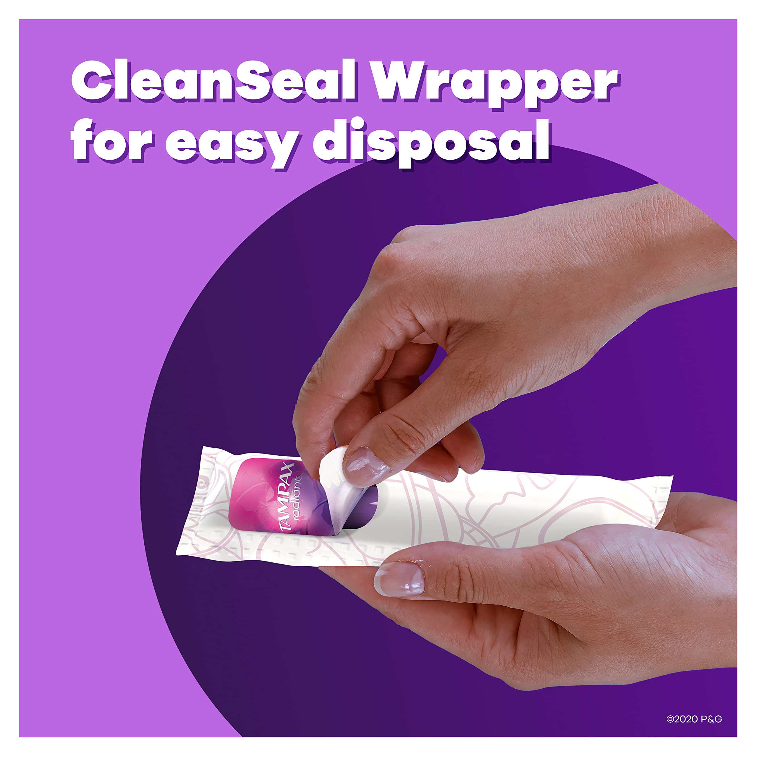 Tampax Radiant Tampons Super Absorbency with BPA-Free Plastic Applicator and LeakGuard Braid