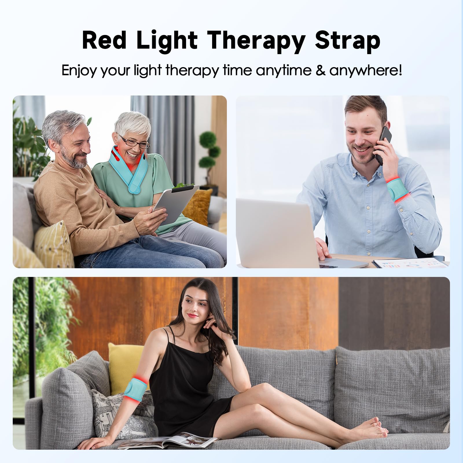 Red Light Therapy for Neck, Yasinaner Red Infrared Light Therapy Pad for Neck 660nm Red Light