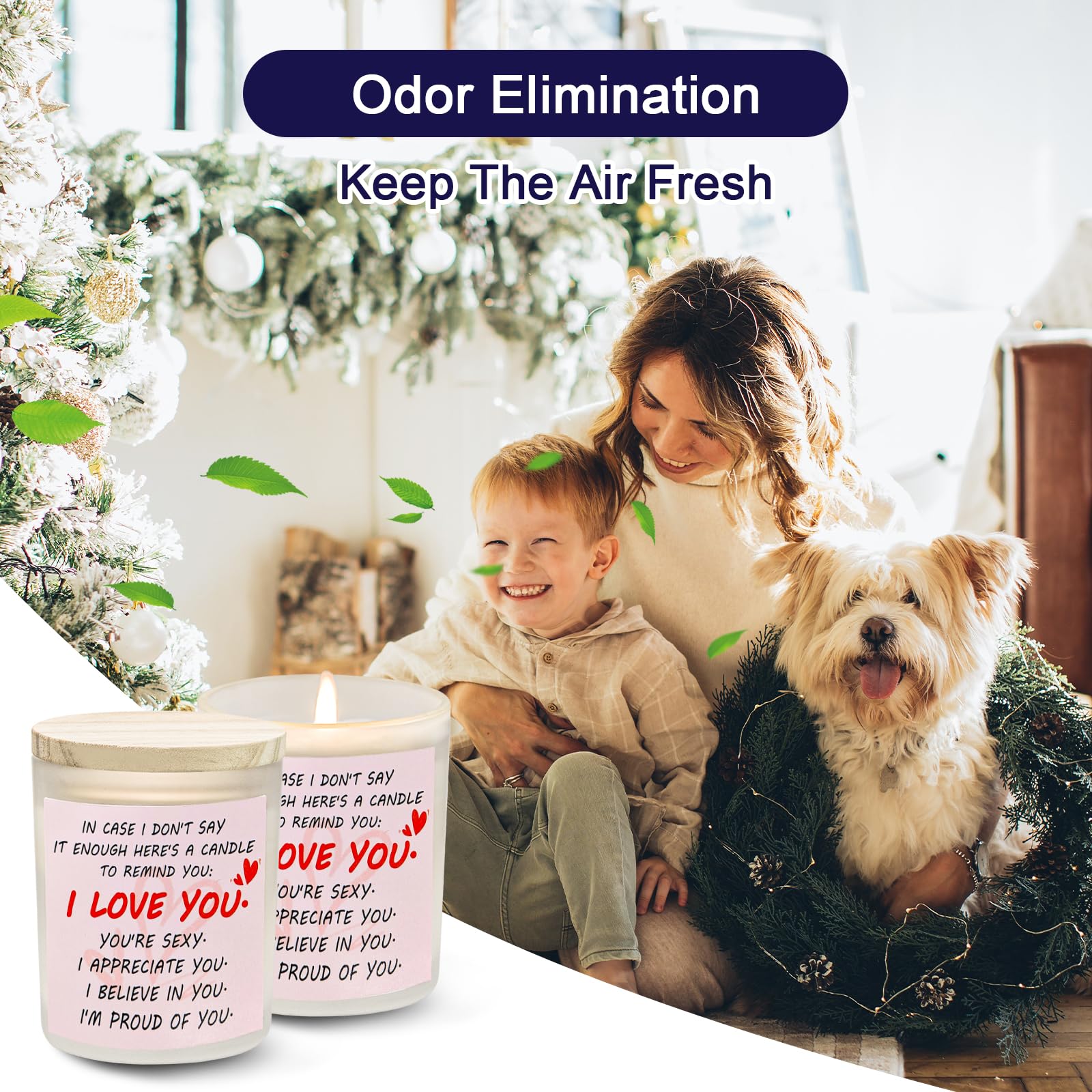 Gifts for Her Anniversary Candler - 2pack Valentine's Day Candle Gift,Wife Gifts Anniversary,Vanilla Lavender