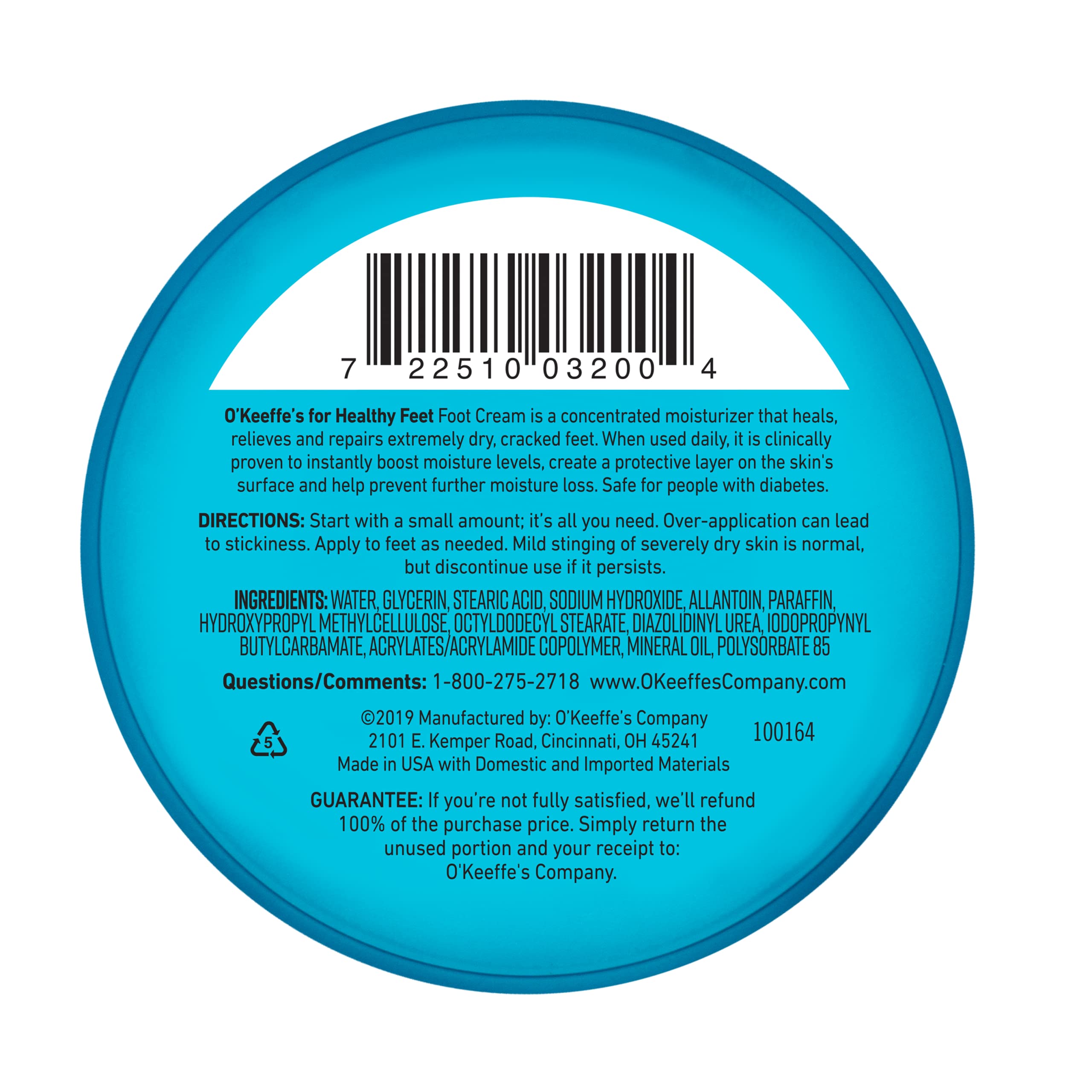 O'Keeffe's for Healthy Feet Foot Cream, Guaranteed Relief for Extremely Dry, Cracked Feet